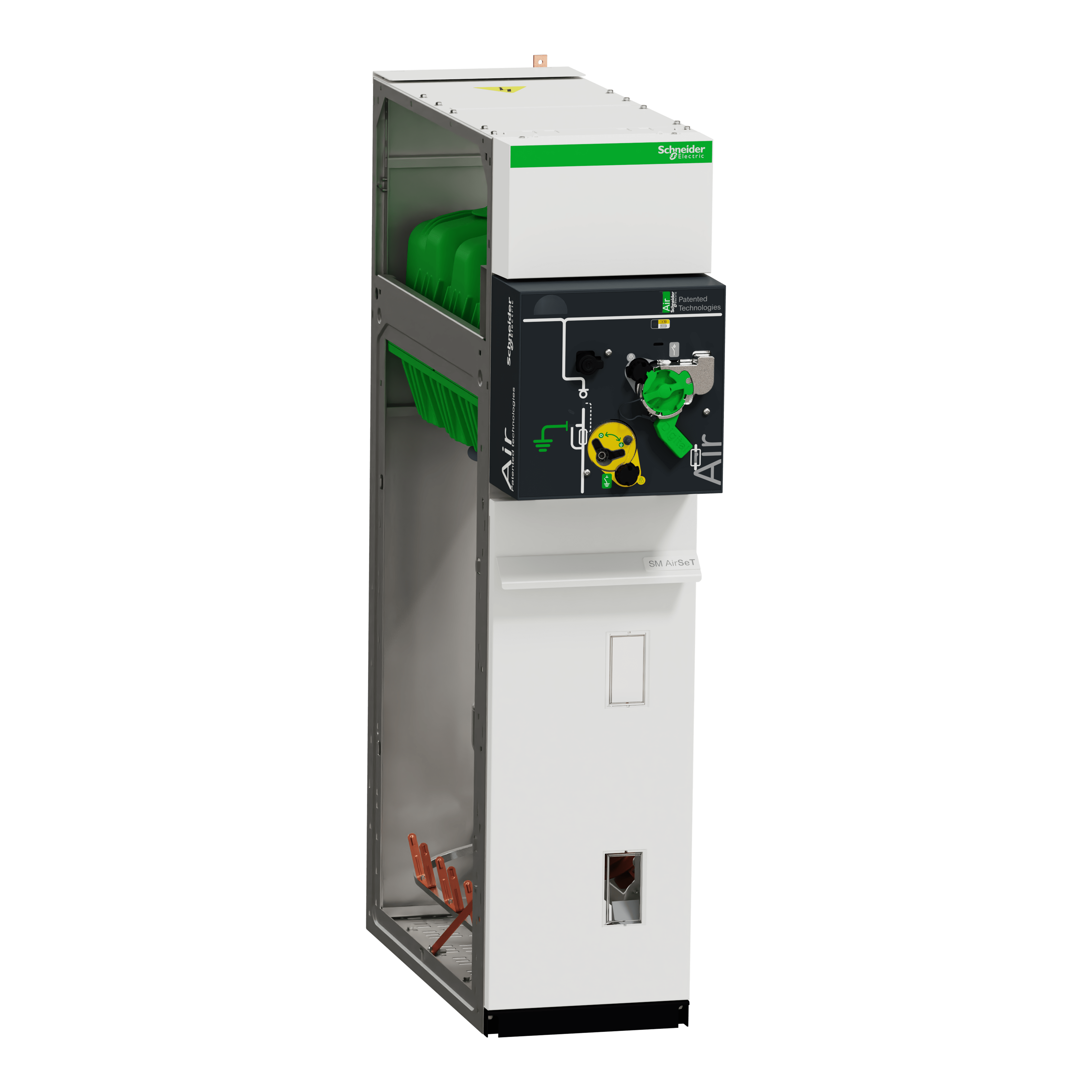 SCHNEIDER ELECTRIC - Quadro MT secondaria isolato in aria, SM AirSeT, unità IMS combinato con fusibili QM, 24kV, 200A, 12,5kA 1s, CD2, larghezza 375mm