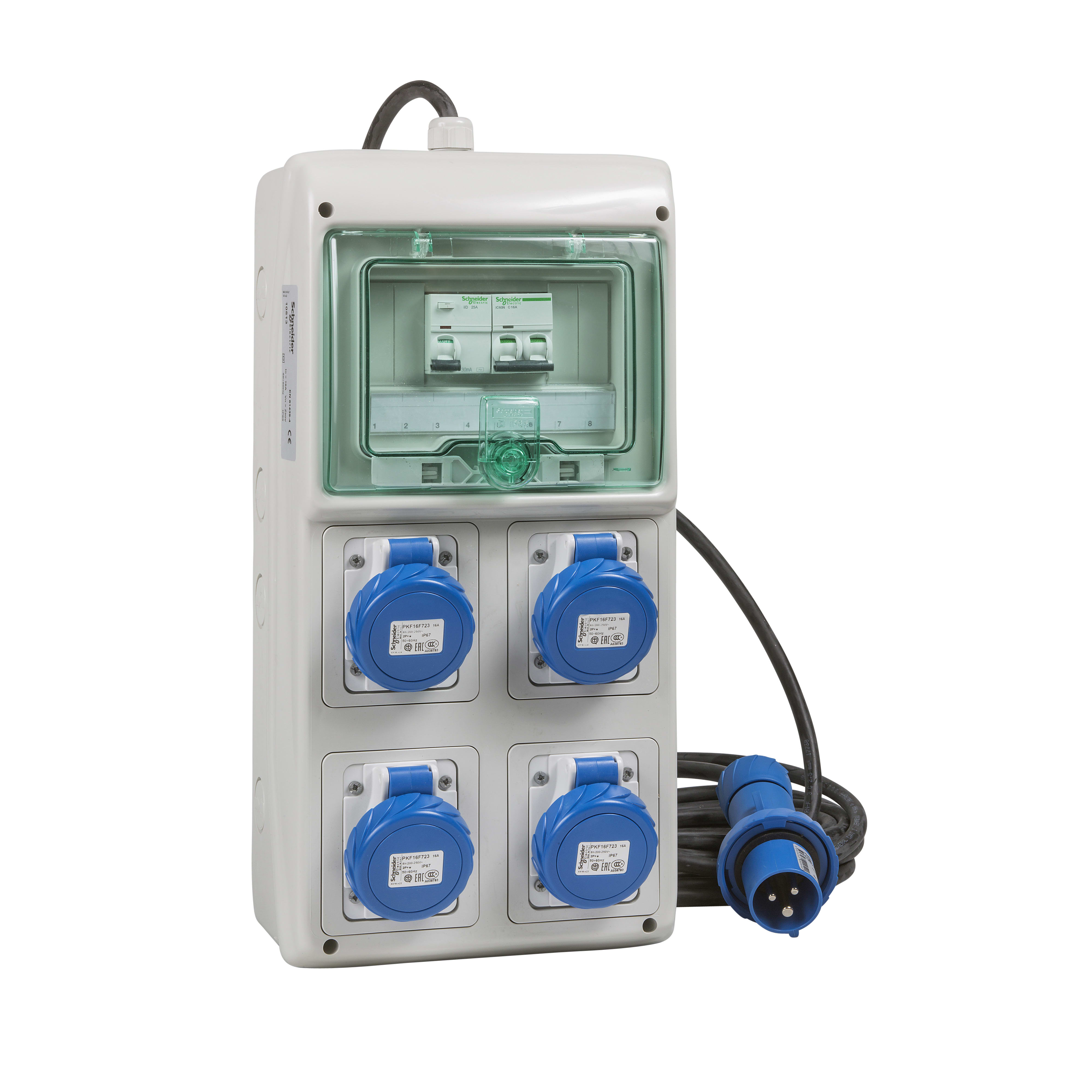 SCHNEIDER ELECTRIC - Quadro mobile ASC IP65 - 8 moduli - 4 prese da incasso