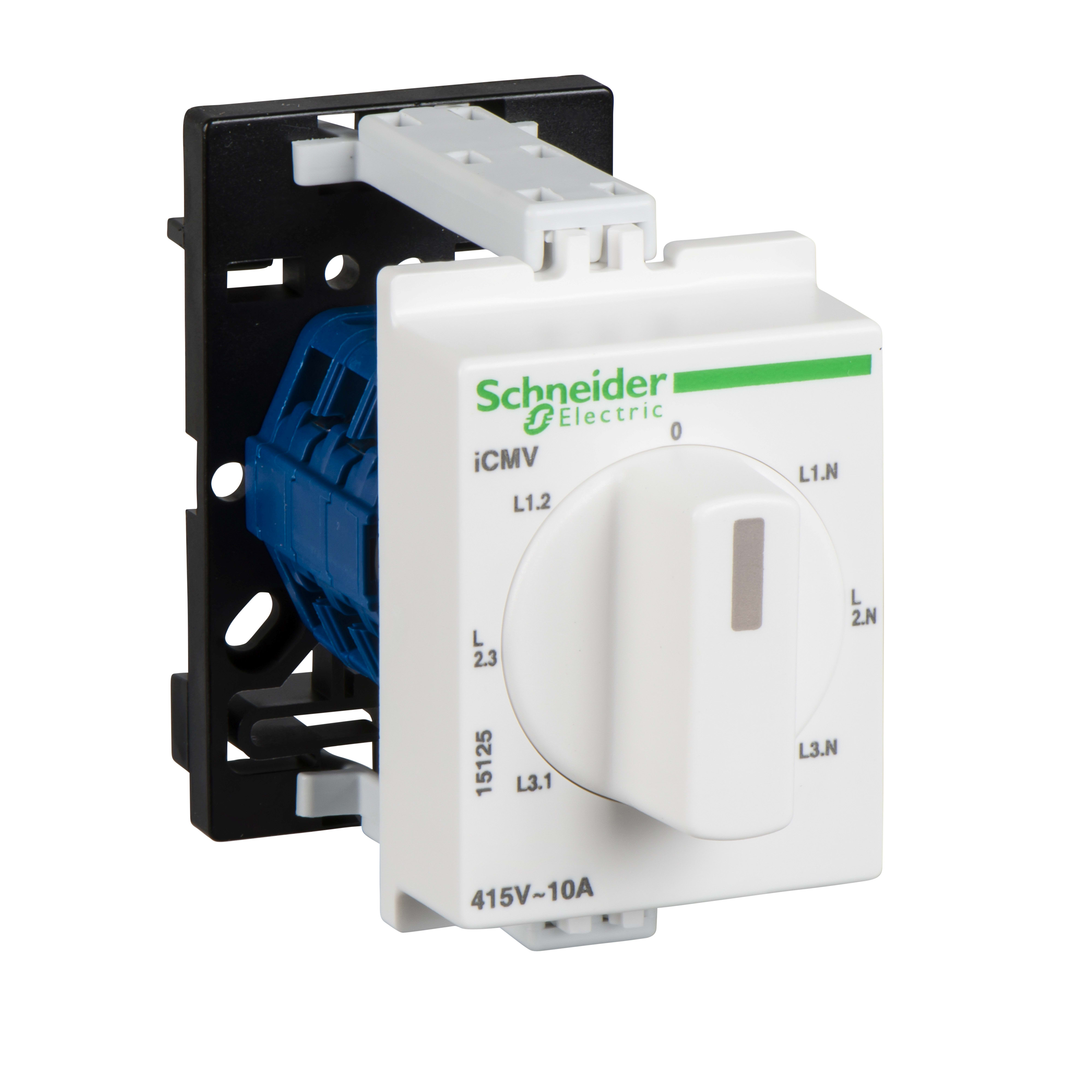 SCHNEIDER ELECTRIC - Commutatore rotativo voltmetrico iCMV - 7 posizioni (3FF e 3FN) - da guida DIN