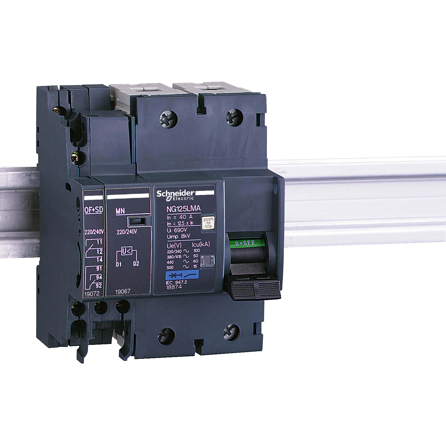 SCHNEIDER ELECTRIC - Contatto ausiliario aperto-chiuso e sganciato OF+SD per NG125