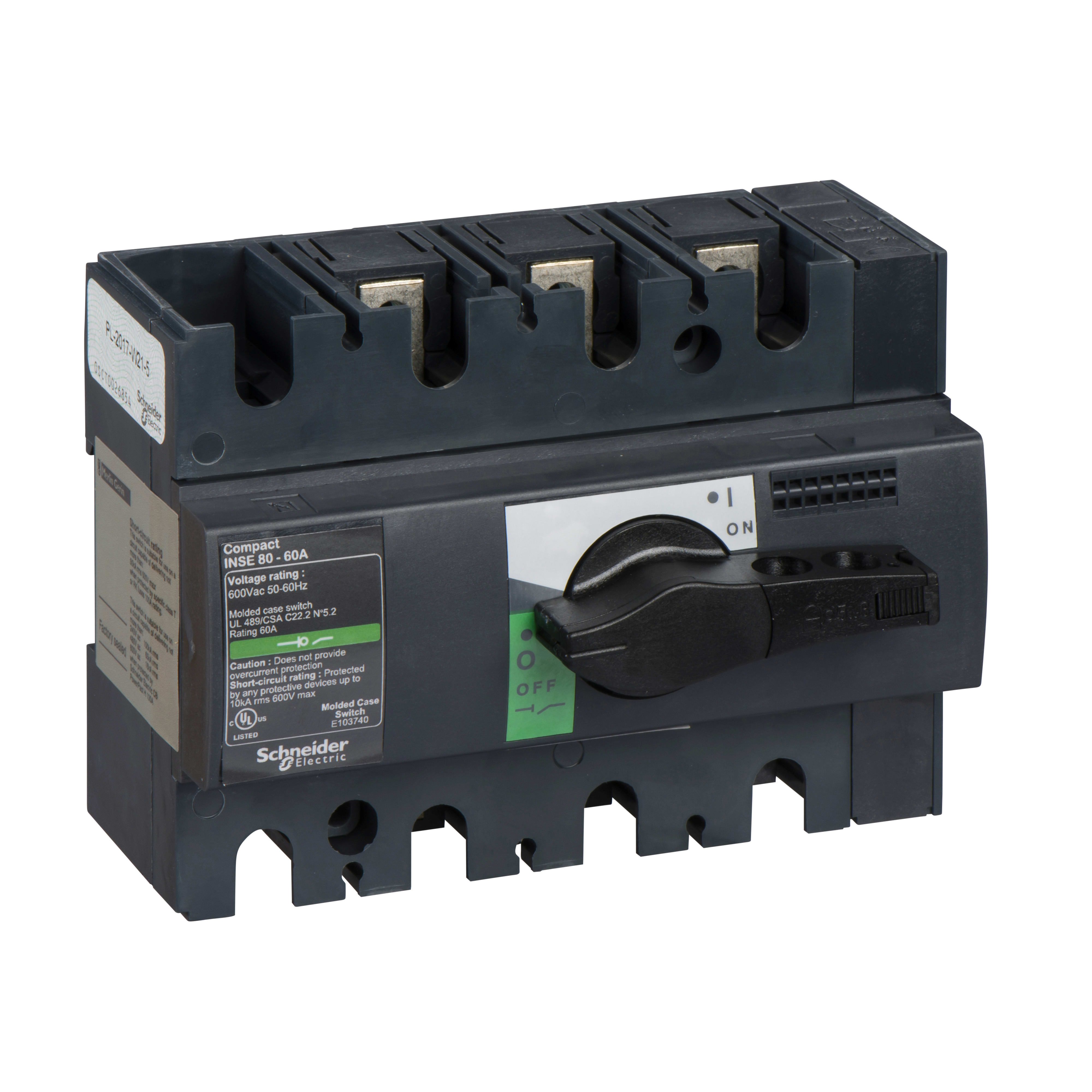 SCHNEIDER ELECTRIC - INSE80 60A 3P MANOPOLA NERA