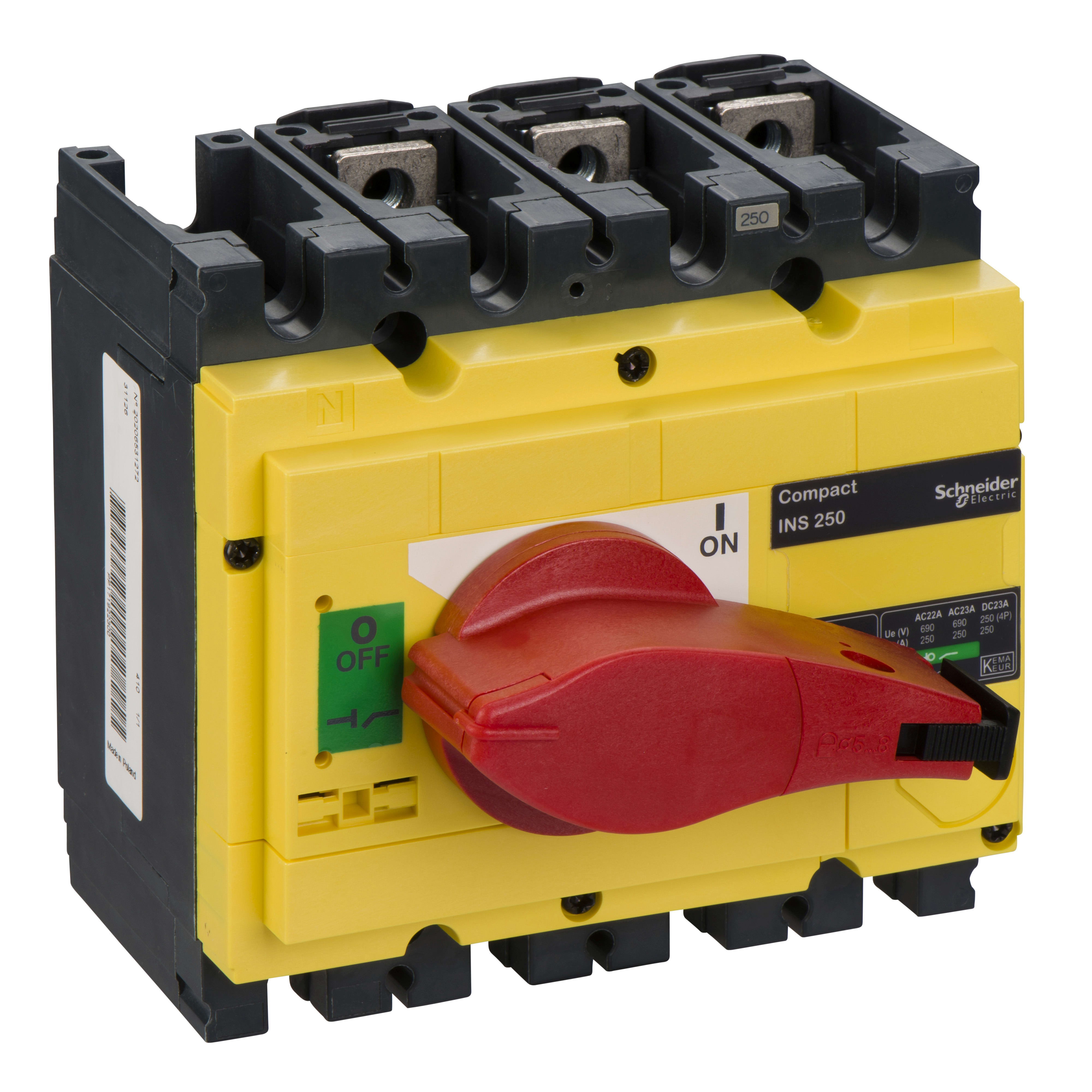 SCHNEIDER ELECTRIC - Interruttore / sezionatore Compact INS250 - 250 A - 3 poli - comando emergenza