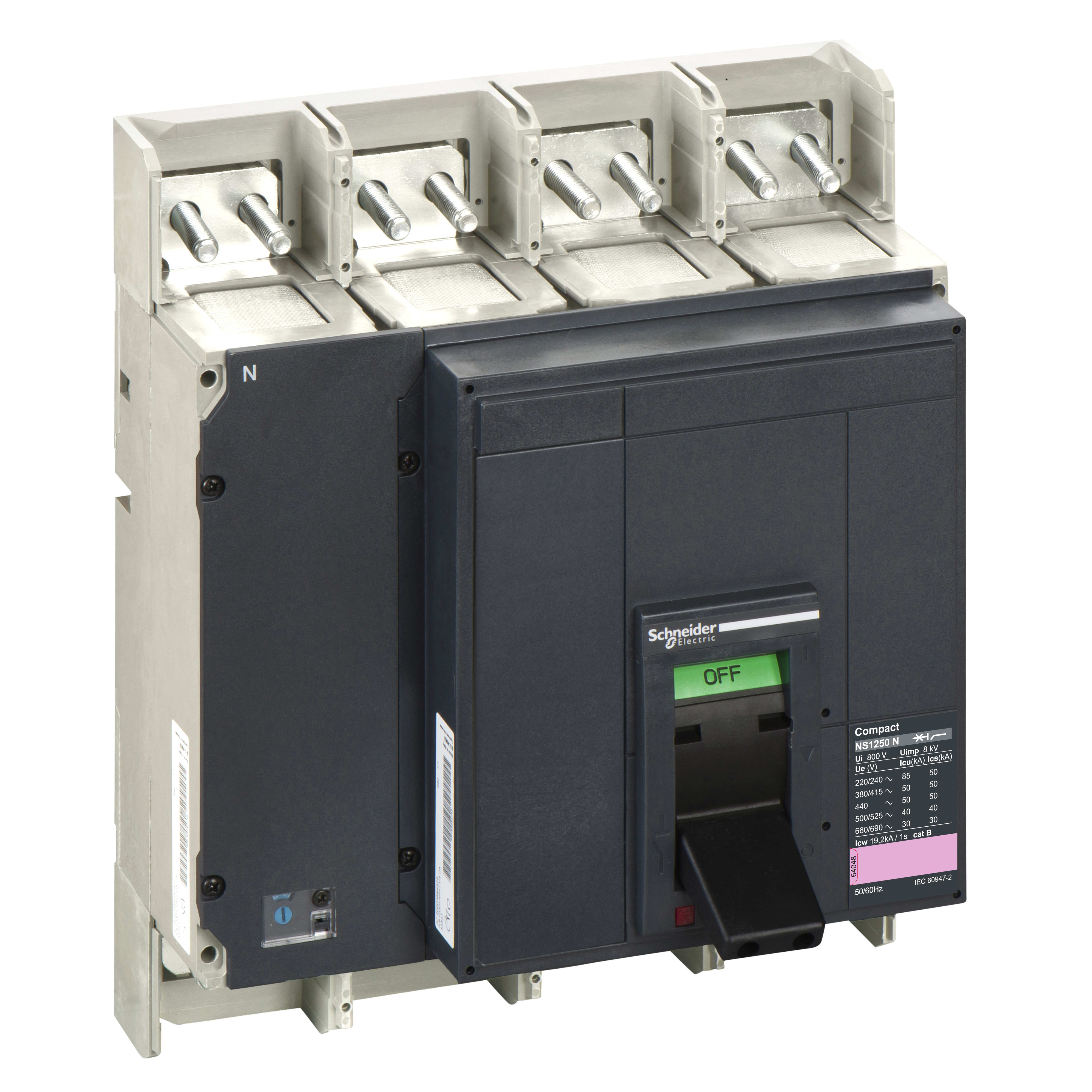 SCHNEIDER ELECTRIC - Interruttore Compact NS1000N - 1250 A - 4 poli - Estraibile - S/sganciatore