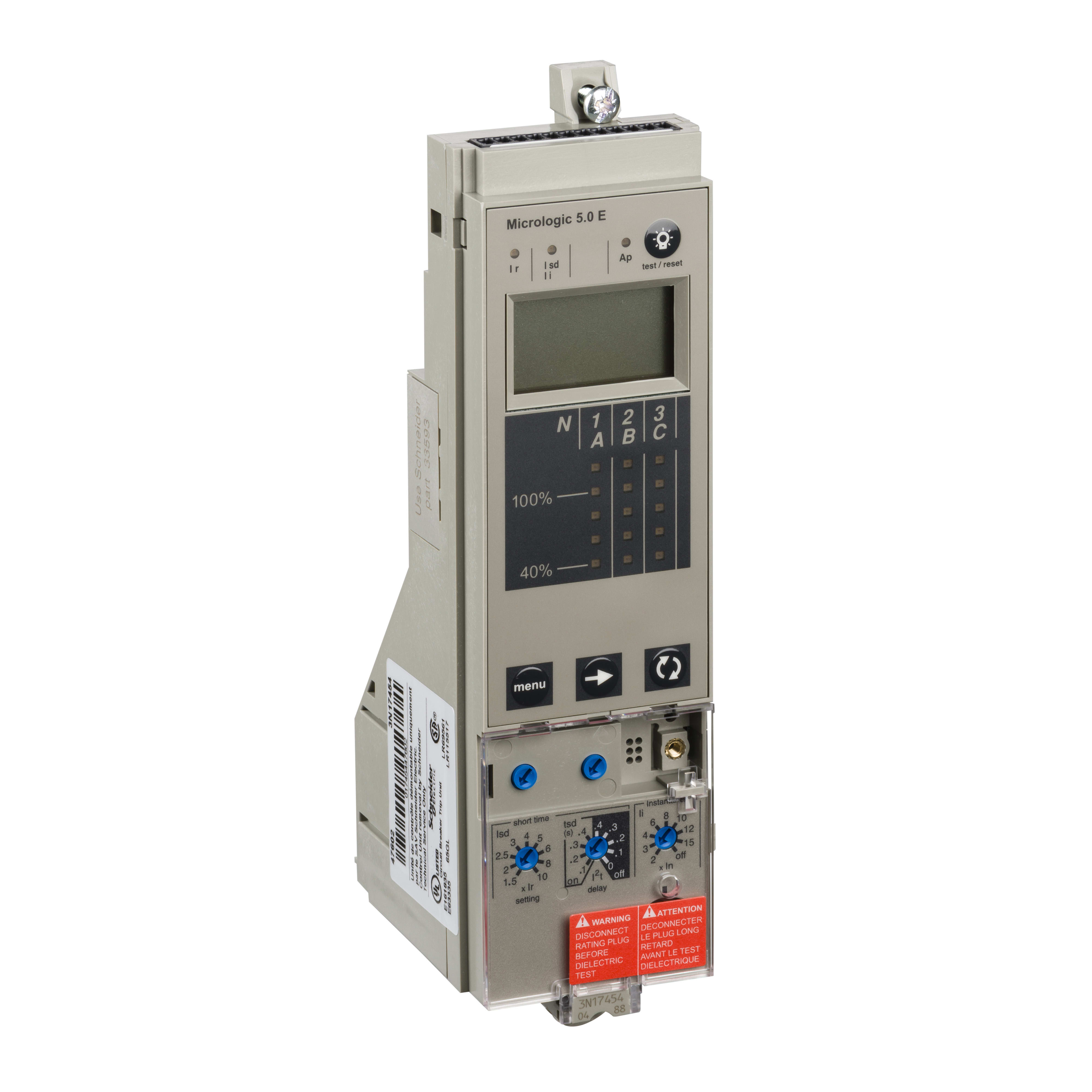 SCHNEIDER ELECTRIC - sganciatore MicroLogic 5.0E, ComPacT da NS630b a NS1600 fisso comando motorizzato, protezioni selettive