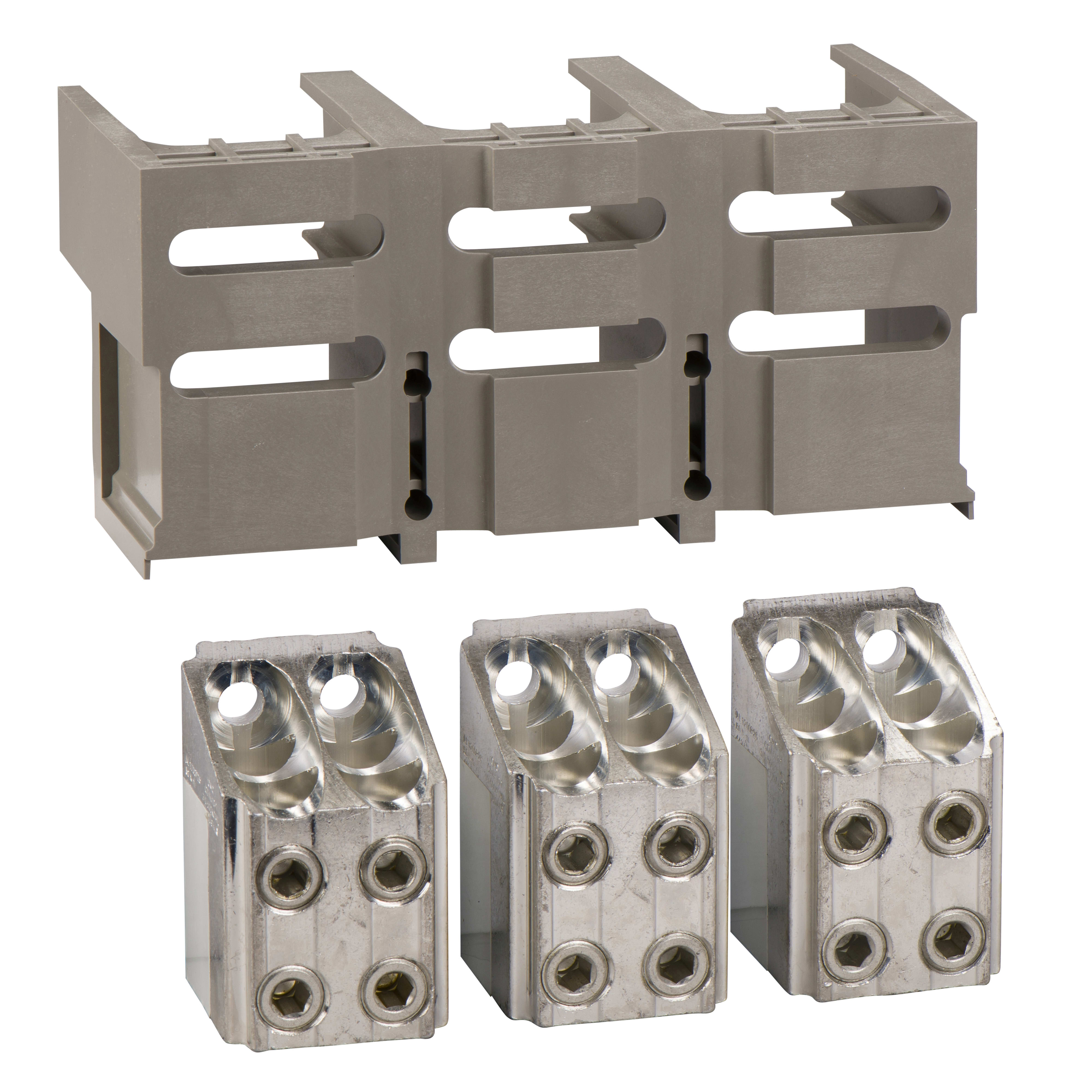 SCHNEIDER ELECTRIC - 3 connettori - Per 4 x 240 mm² - Cavi nudi e 1 copriconnettore