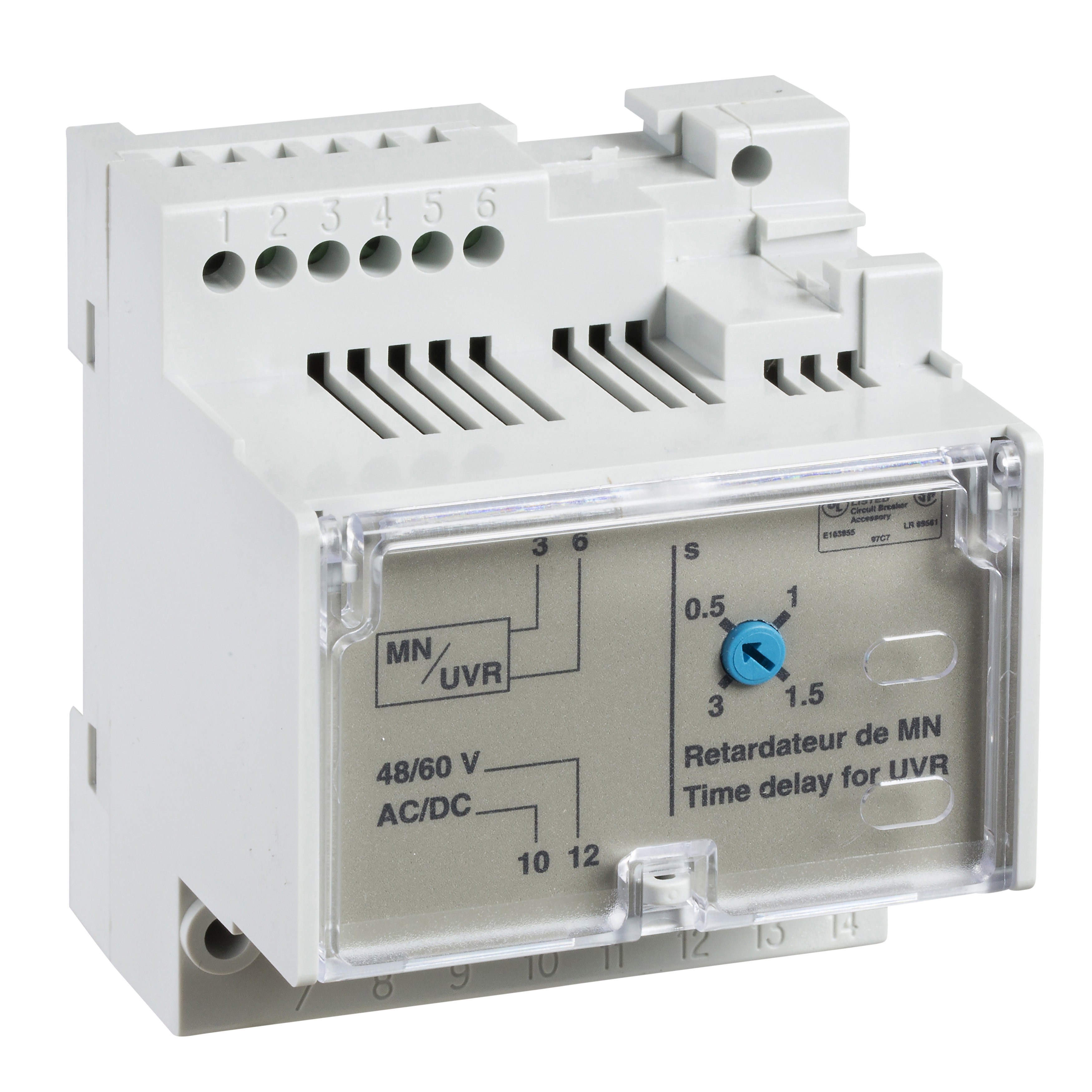 SCHNEIDER ELECTRIC - Temporizzatore ritardo regolabile - per sganciatore MN - 48/60 Vca/cc