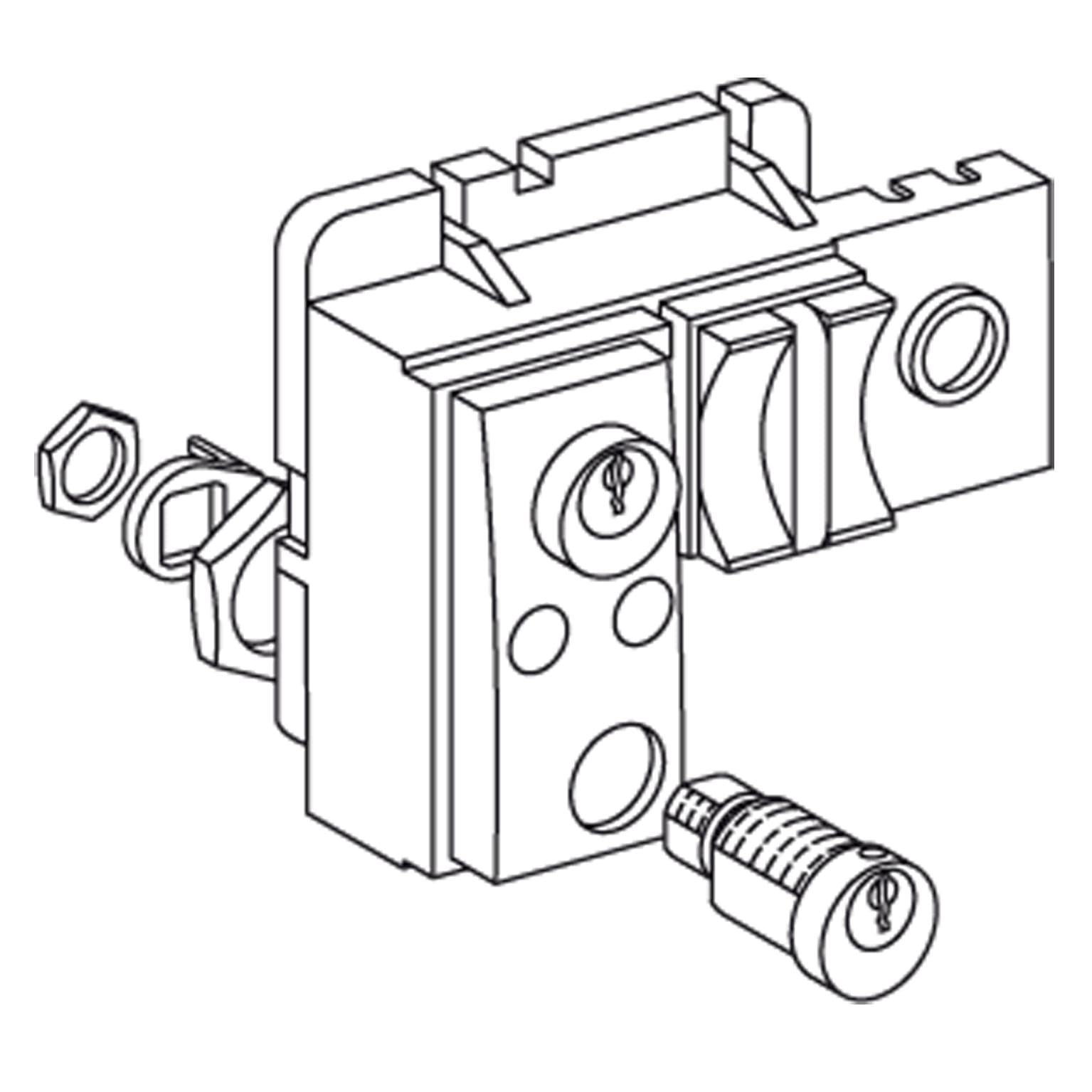 SCHNEIDER ELECTRIC - Blocco Profalux + Kit adatt. - Per NW - Blocco in pos. OFF - 2 chiavi uguali