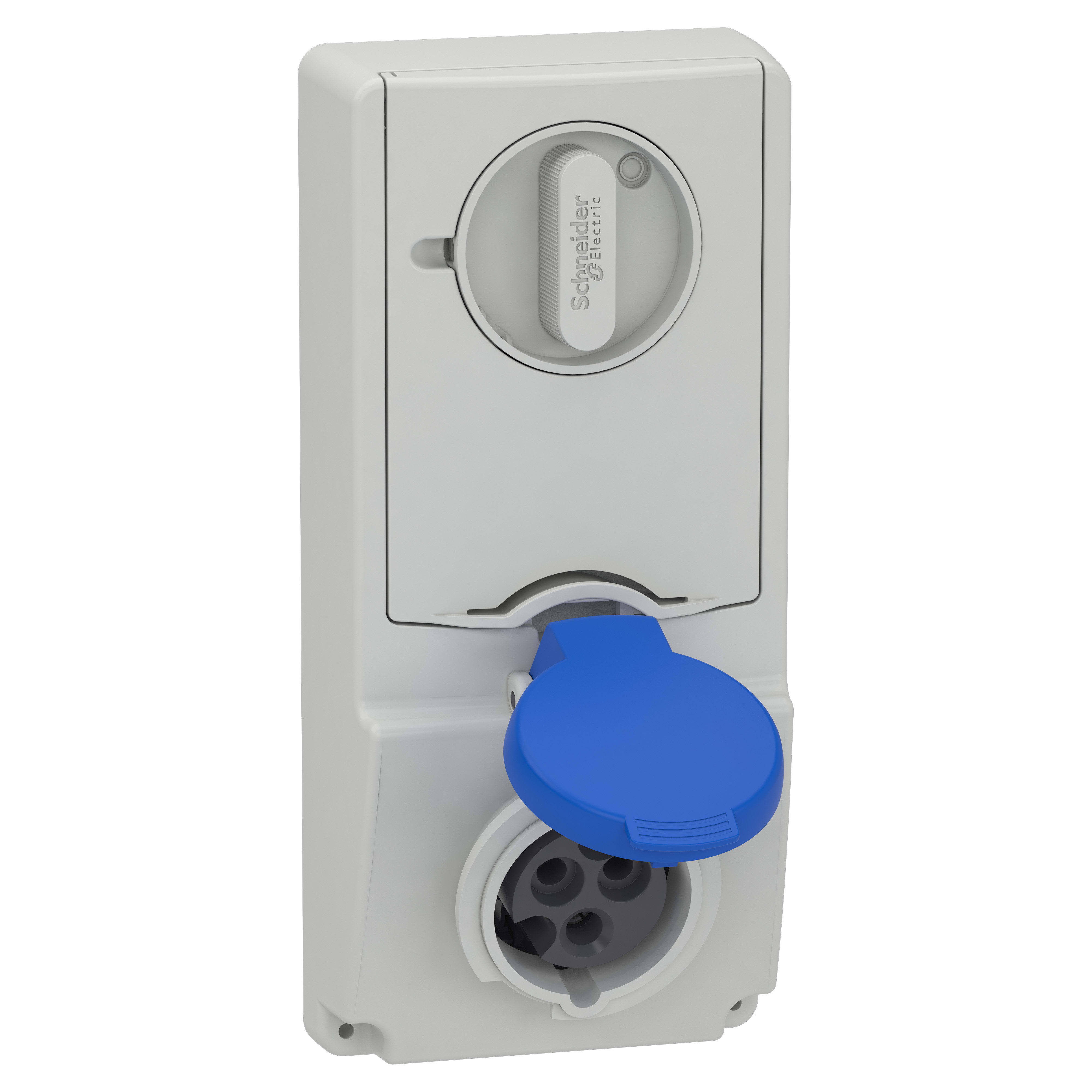 SCHNEIDER ELECTRIC - Presa da incasso interbloccata con fusibile Unika IP44 16A 220V 2P+T