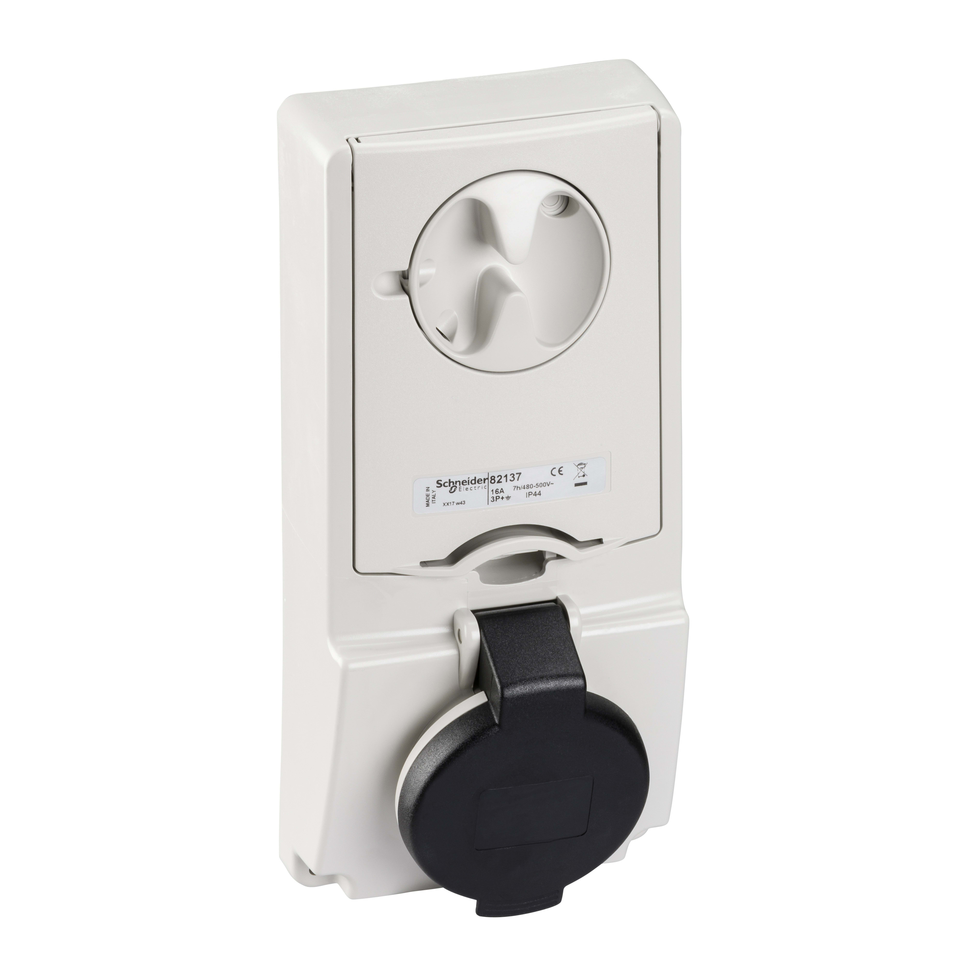 SCHNEIDER ELECTRIC - Presa da incasso interbloccata con fusibile Unika IP44 16A 500V 3P+T