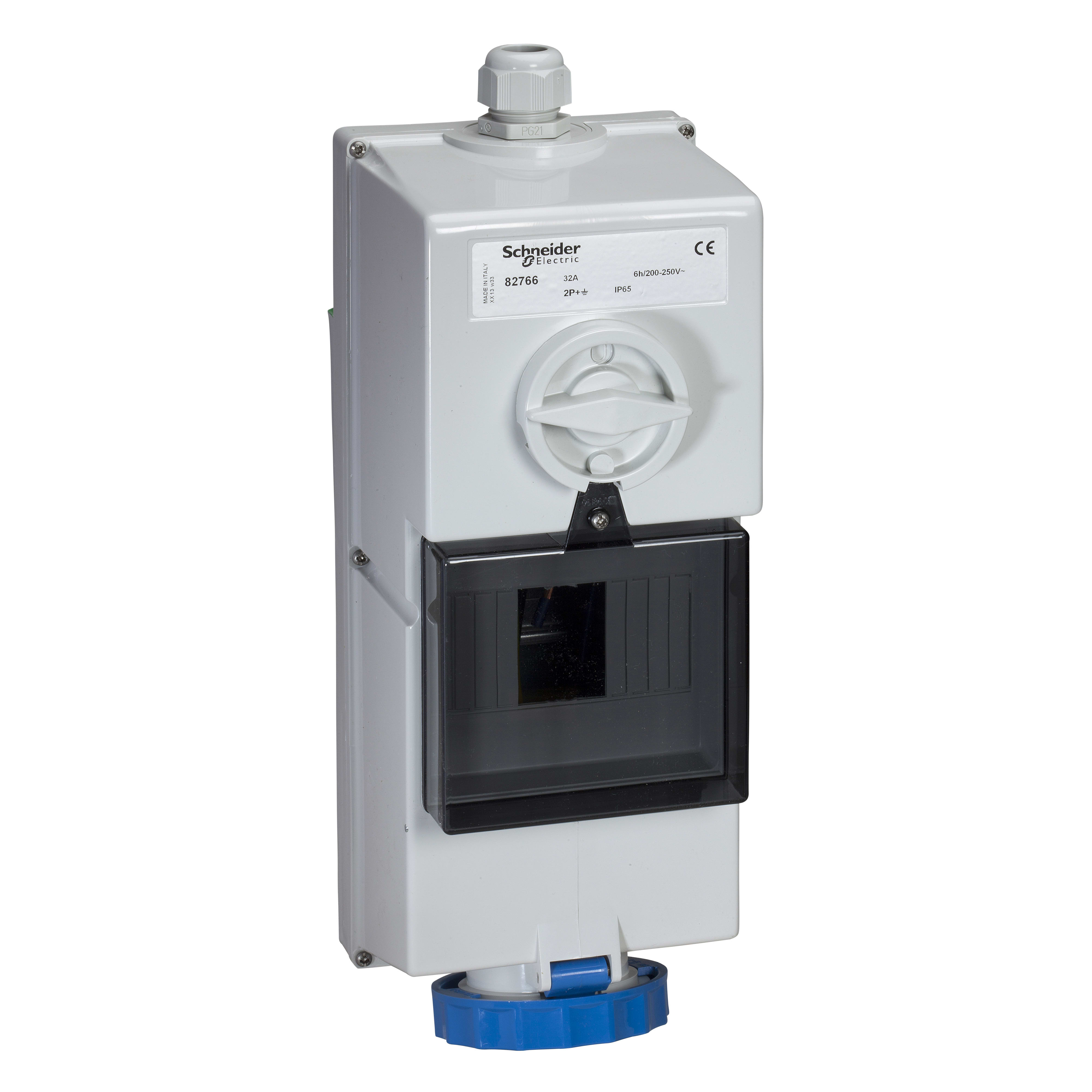 SCHNEIDER ELECTRIC - Presa da parete interbloccata /vano DIN Isoblock IP65 32A 220V 2P+T