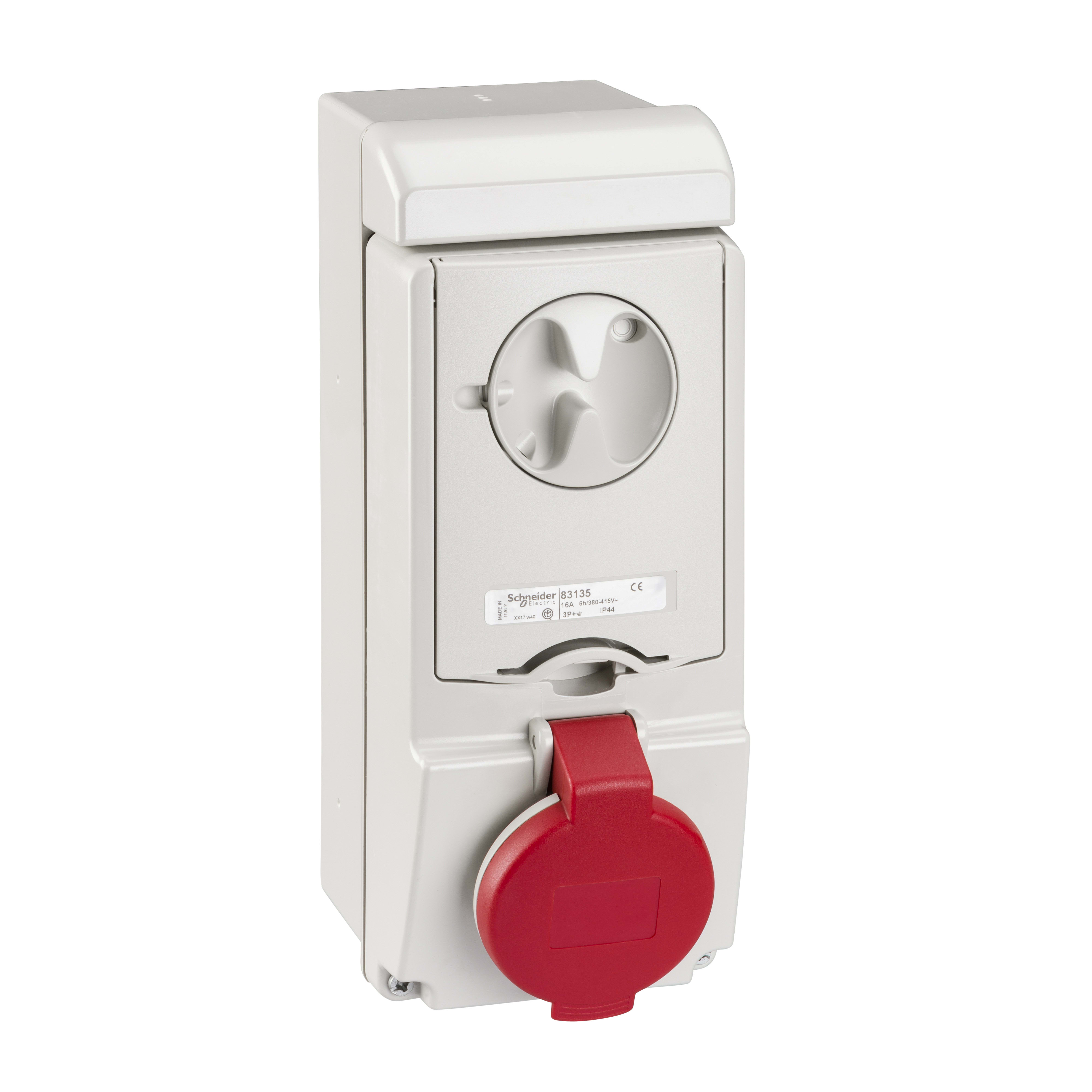 SCHNEIDER ELECTRIC - Presa da parete interbloccata fusibilata Unika IP44 16A 380V 3P+N+T