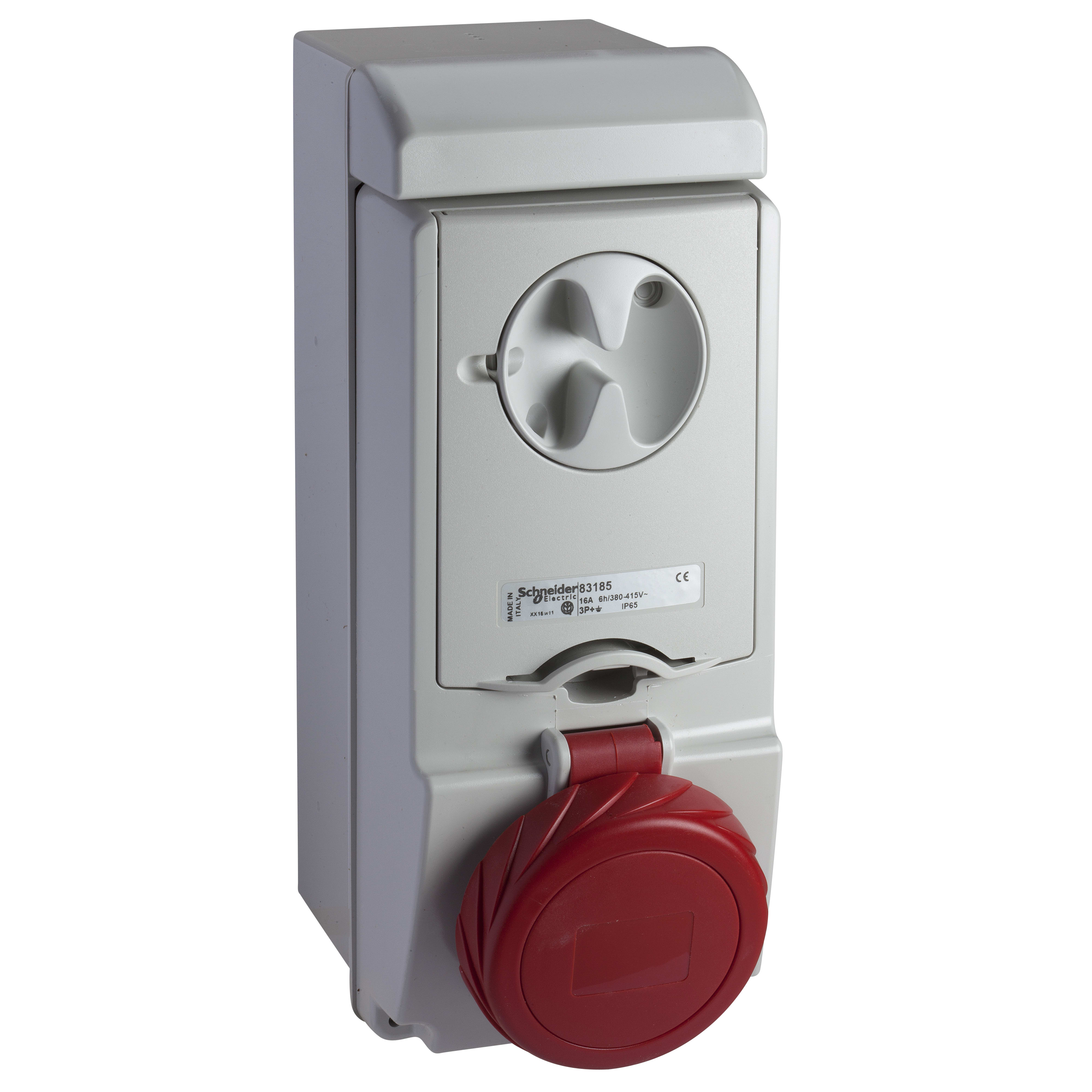 SCHNEIDER ELECTRIC - Presa da parete interbloccata fusibilata Unika IP65 32A 380V 3P+T