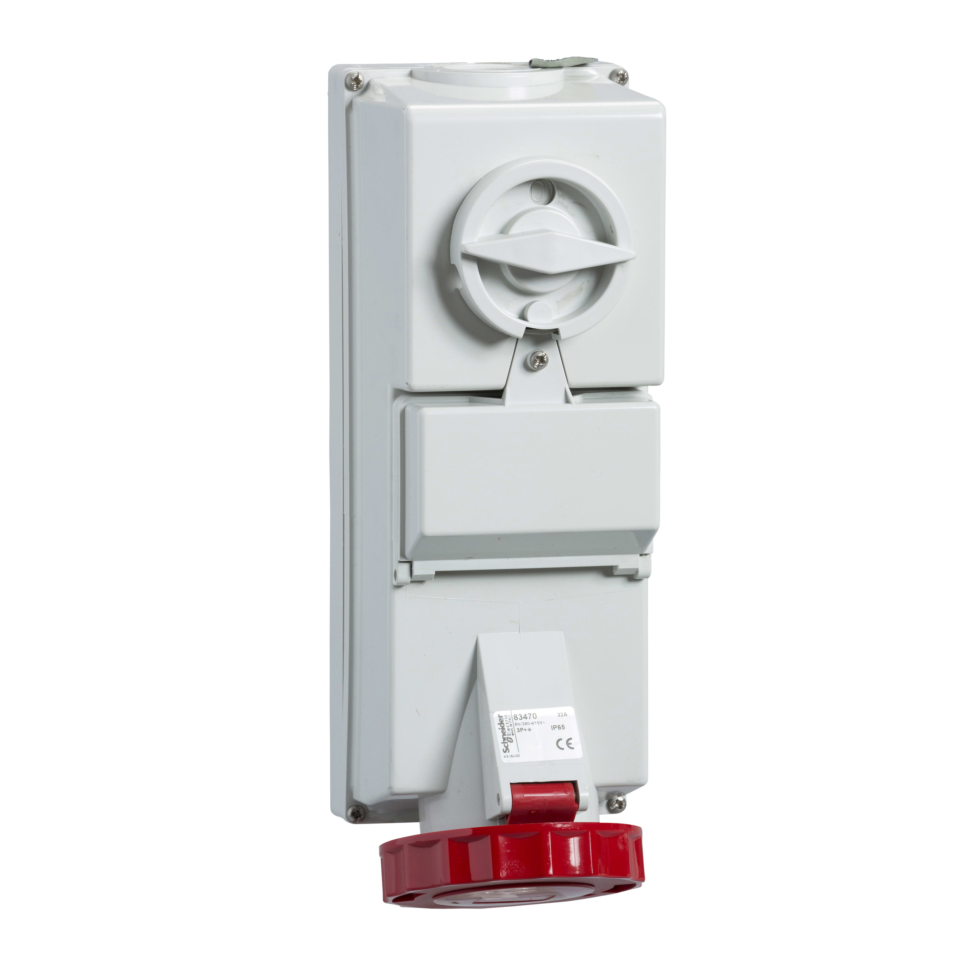 SCHNEIDER ELECTRIC - Presa da parete interbloccata fusibilata Isoblock IP65 32A 380V 3P+T