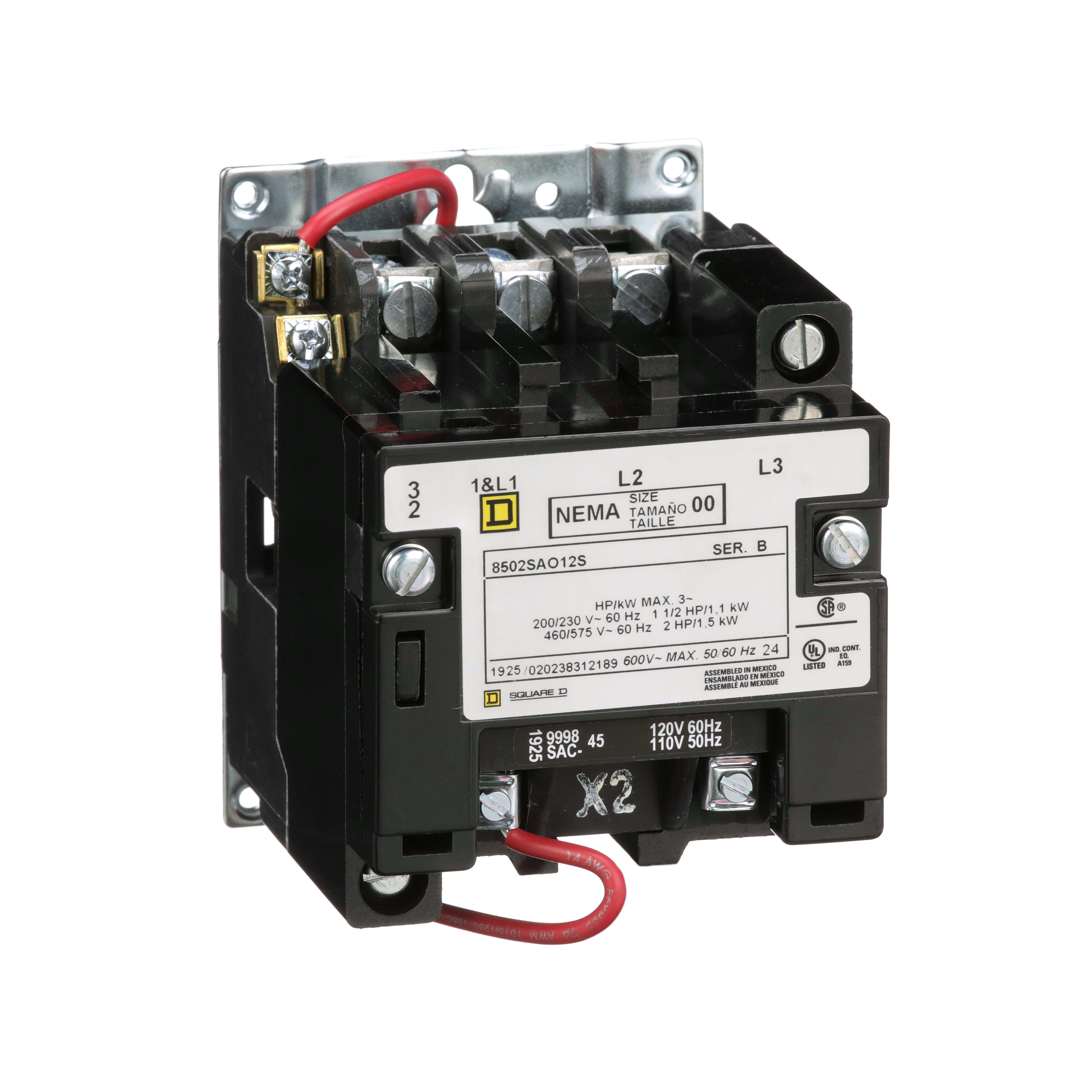 SCHNEIDER ELECTRIC - Contattore 600 VCA 9 A NEMA + accessori