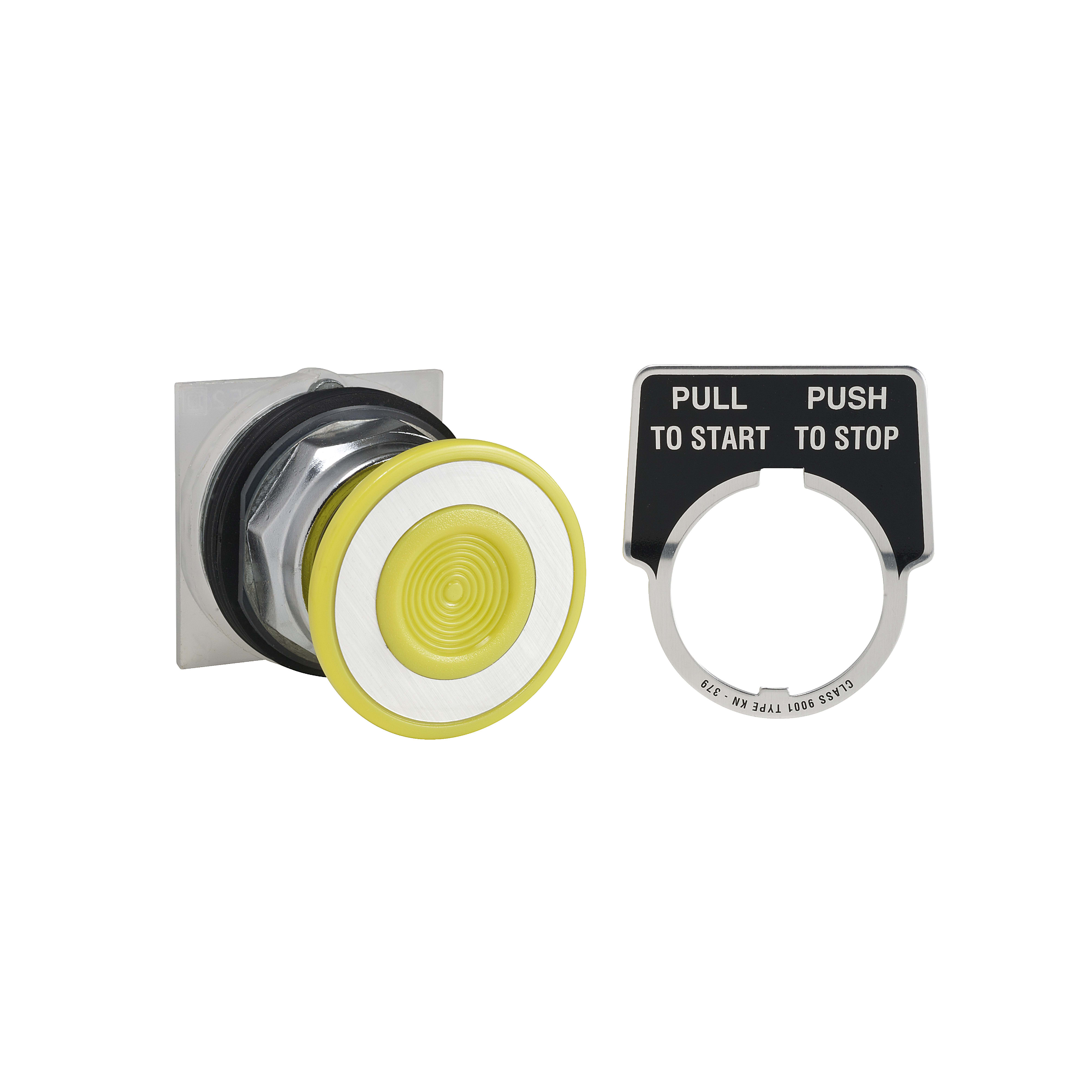 SCHNEIDER ELECTRIC - Testa pulsante, Harmony 9001K, metalol, fungo 41mm, giallo, 30mm, 2 posizioni, premere-tirare