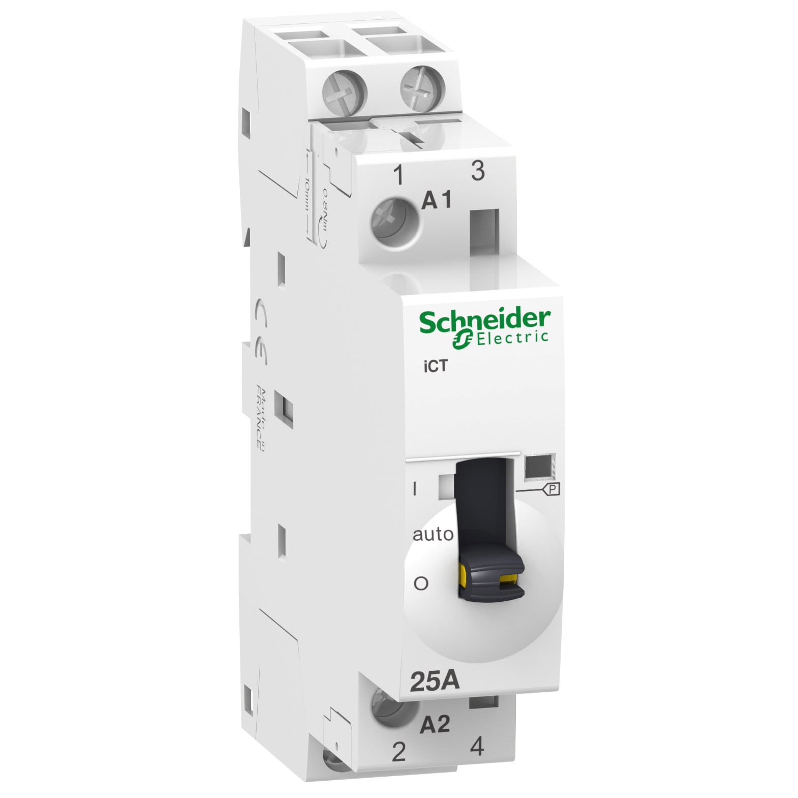SCHNEIDER ELECTRIC - Contattore, Acti9, iCT, 2P, 2NA, 25A (AC7a), 8.5A (AC7b), 24Vca