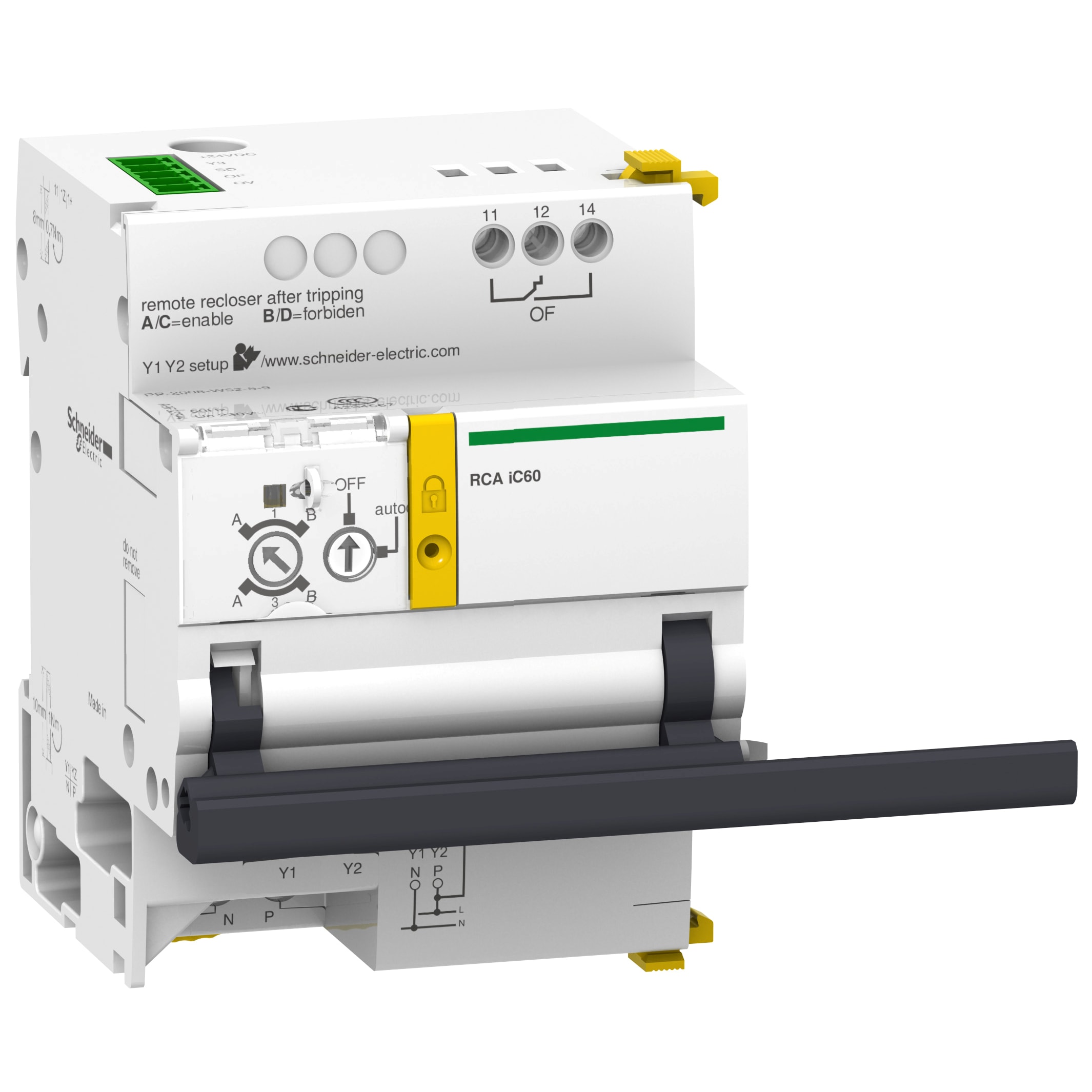 SCHNEIDER ELECTRIC - Telecomando, Acti9, iC60, 3-4P, 230 V CA, contatto aperto-chiuso OF, SD, Ti24