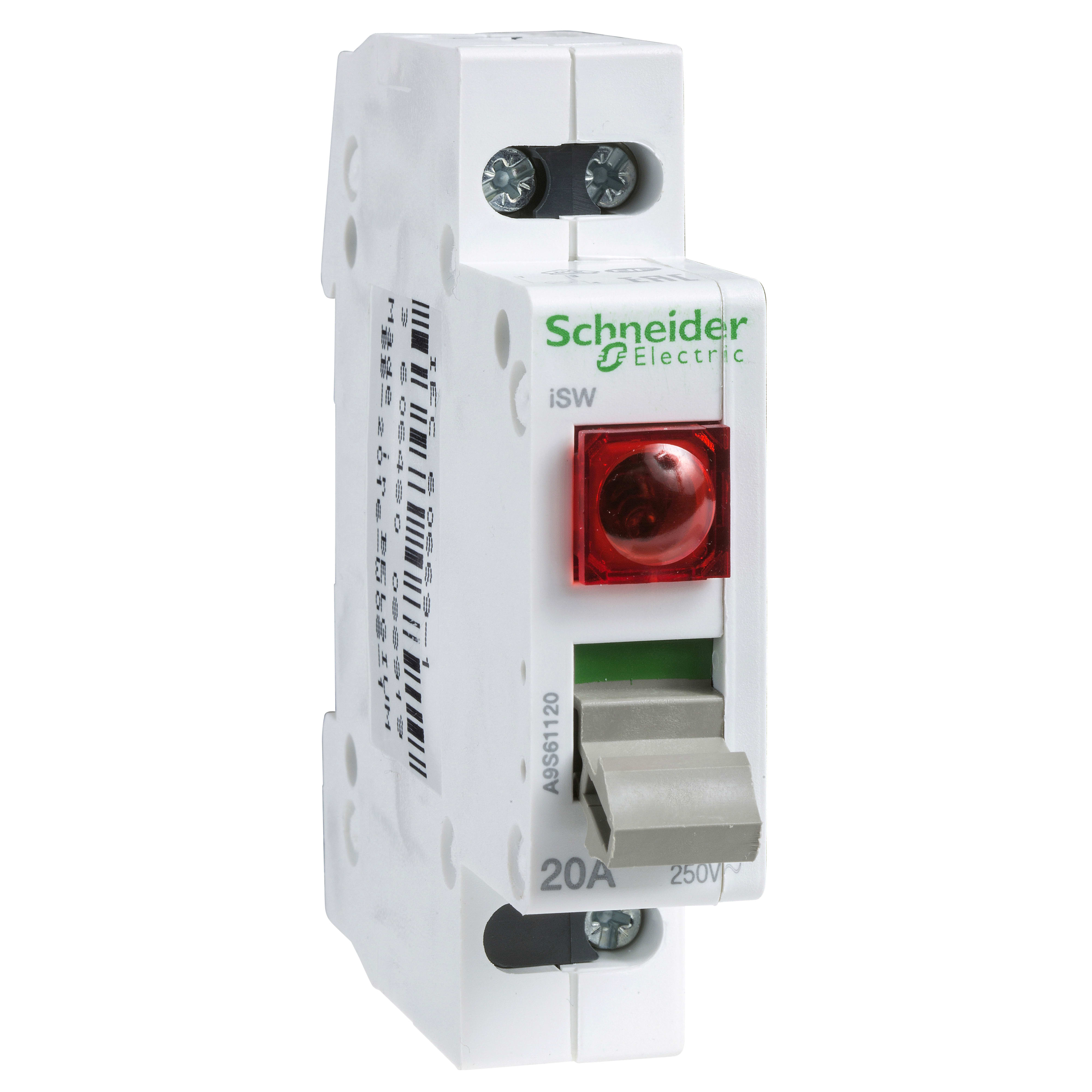SCHNEIDER ELECTRIC - Interruttore sezionatore iSW 1P 20A con spia