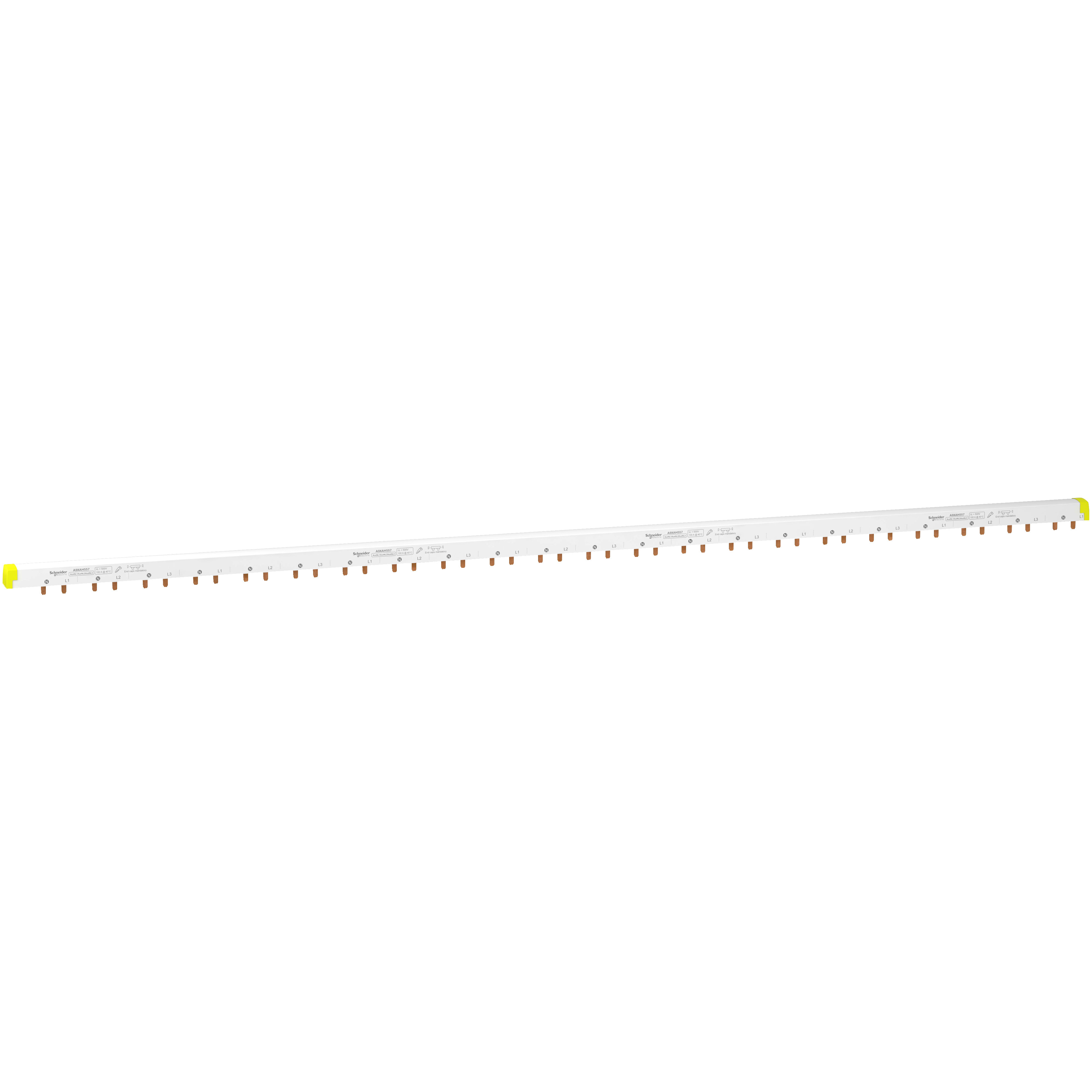 SCHNEIDER ELECTRIC - Accessorio, Acti9, Pettini, Pettine di distribuzione, 3(Aux+1P+N), set da 1, connessione, 57 moduli da 18mm