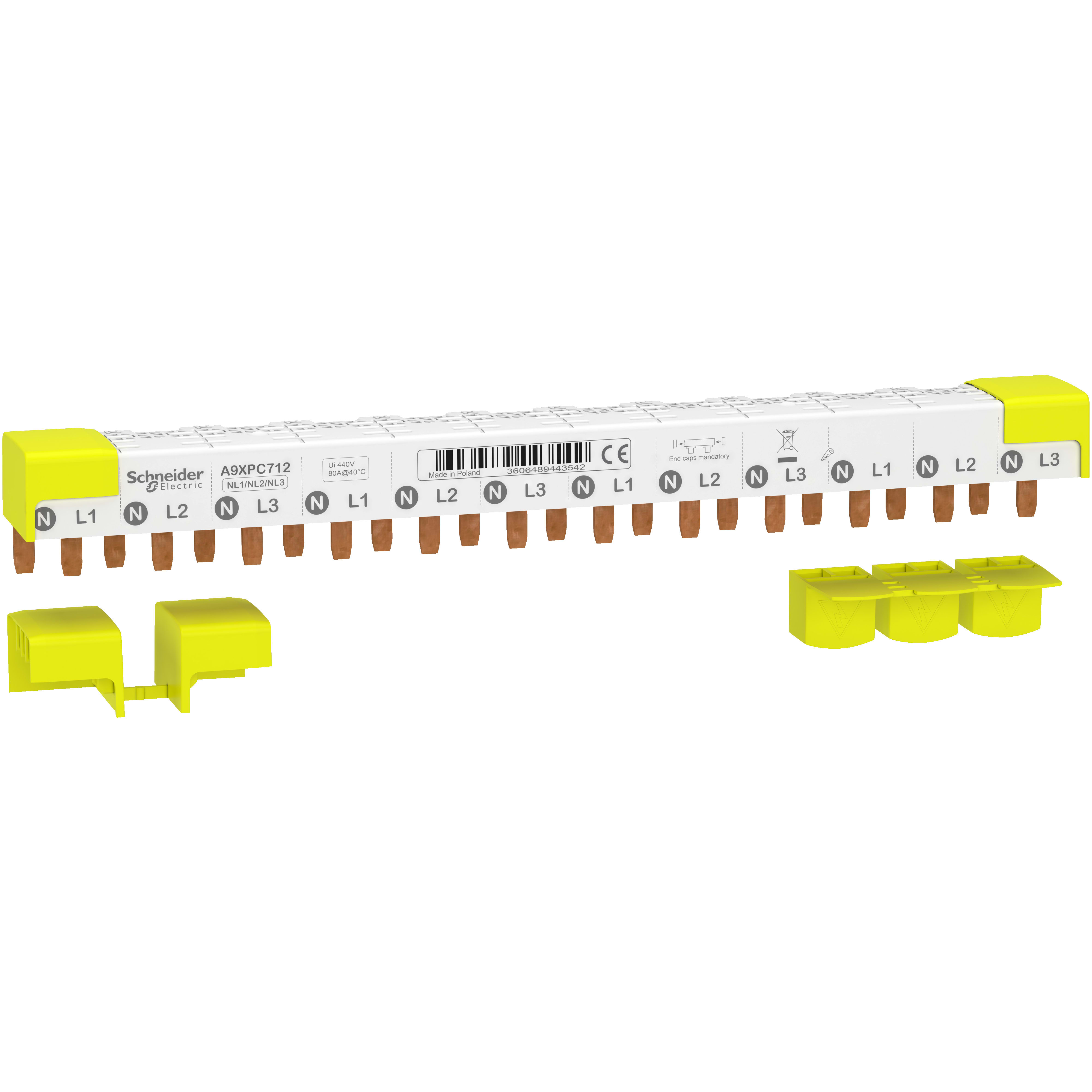 SCHNEIDER ELECTRIC - Pettine iC40 3P+N 12 moduli