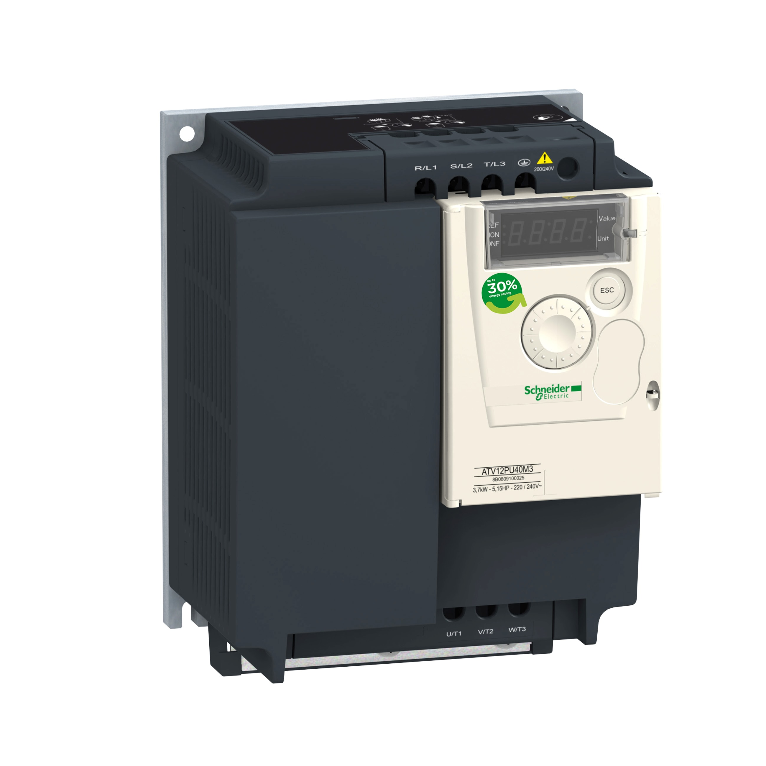 SCHNEIDER ELECTRIC - Variatore di velocità ATV12 - 4 kW - 5 HP - 200-240 V - 3ph - su piastra base