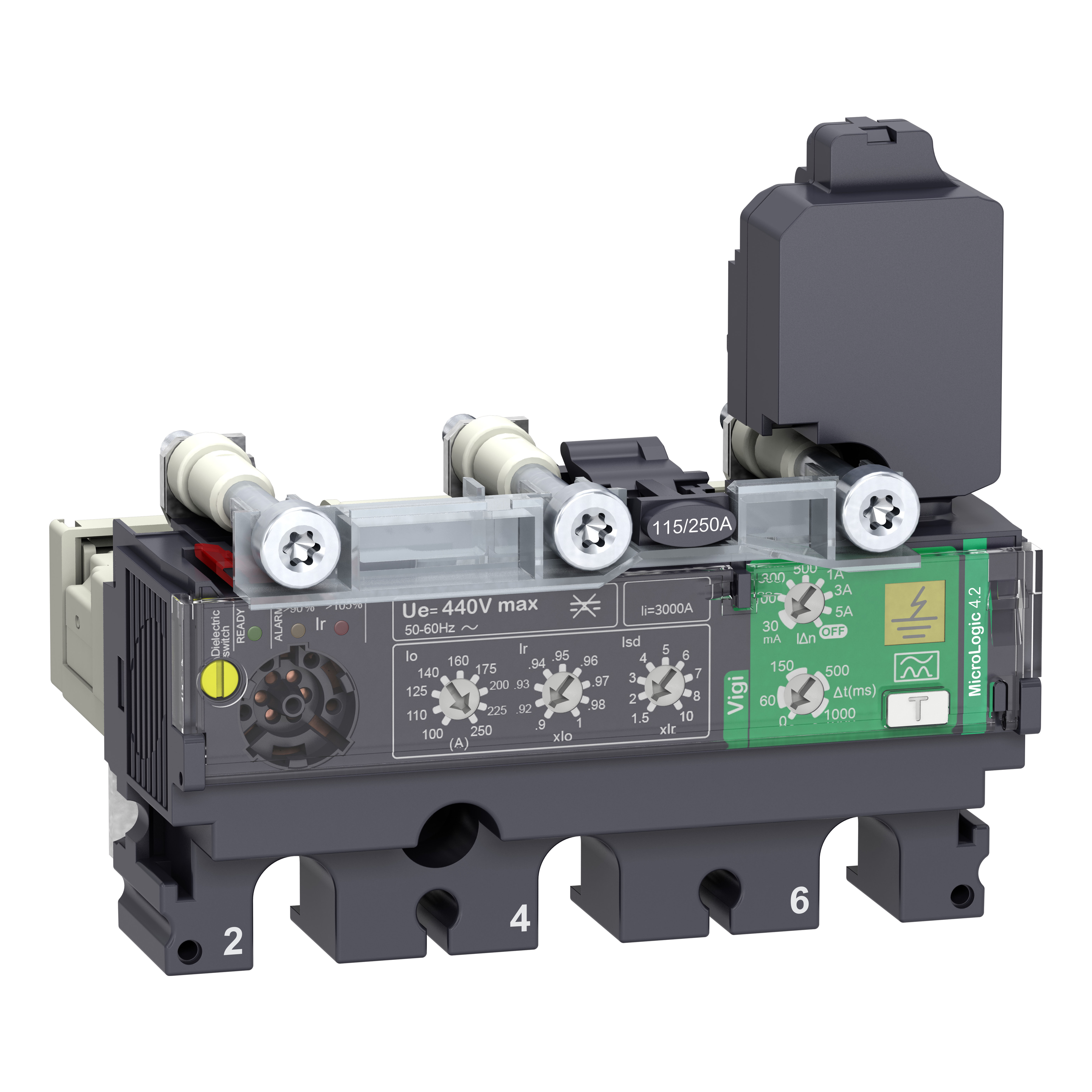 SCHNEIDER ELECTRIC - Sganciatore MicroLogic Vigi 4.2, ComPacT NSX100/160/250, 3 poli, protezioni elettroniche di base e per correnti differenziali, 100A