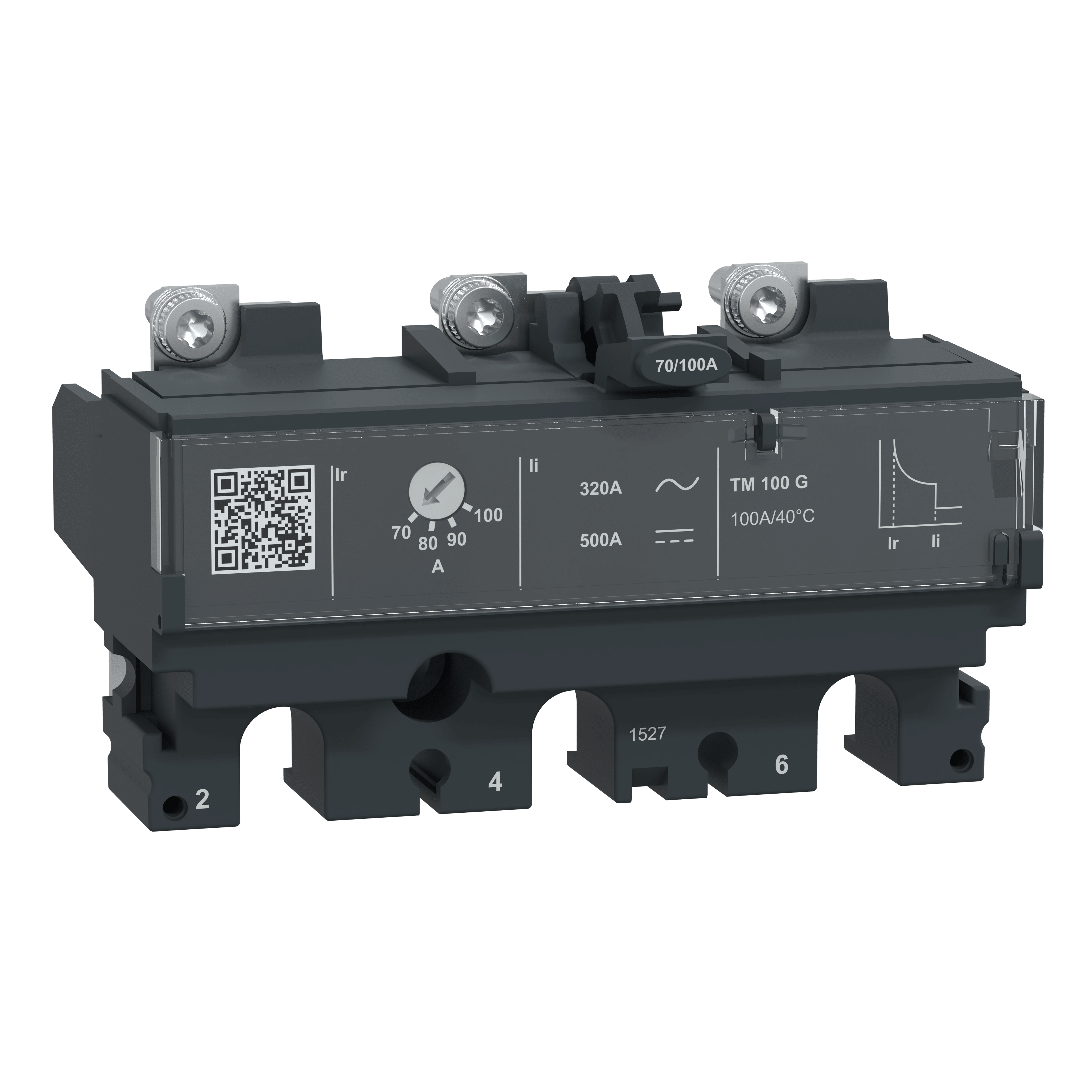 SCHNEIDER ELECTRIC - Sganciatore TM100G, ComPacT NSX100/160, 3 poli, protezioni magnetotermiche, protezione generatore, valore nominale 100A
