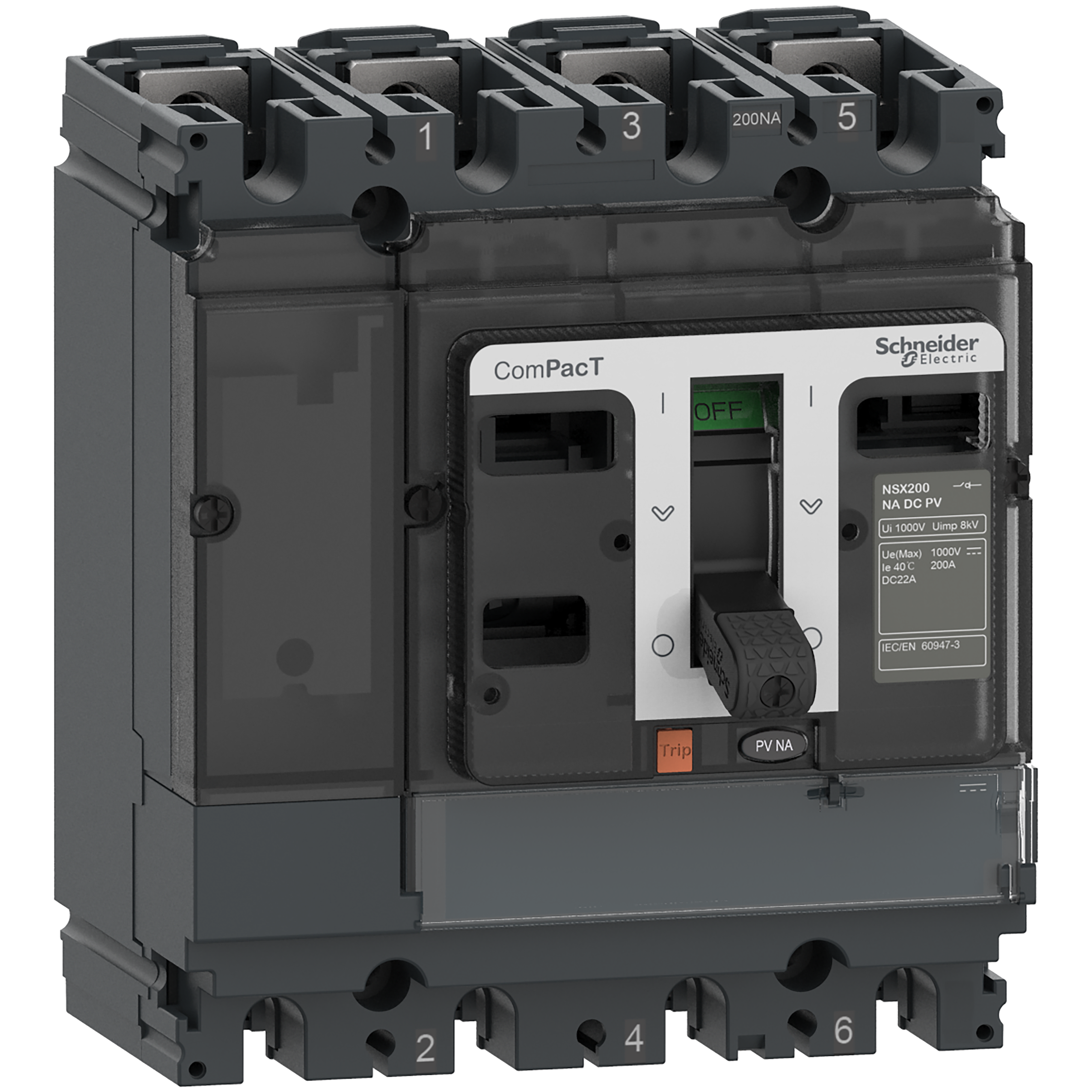 SCHNEIDER ELECTRIC - Sezionatore, ComPacT NSX100NA DC PV, valore nominale 100A, 4 poli