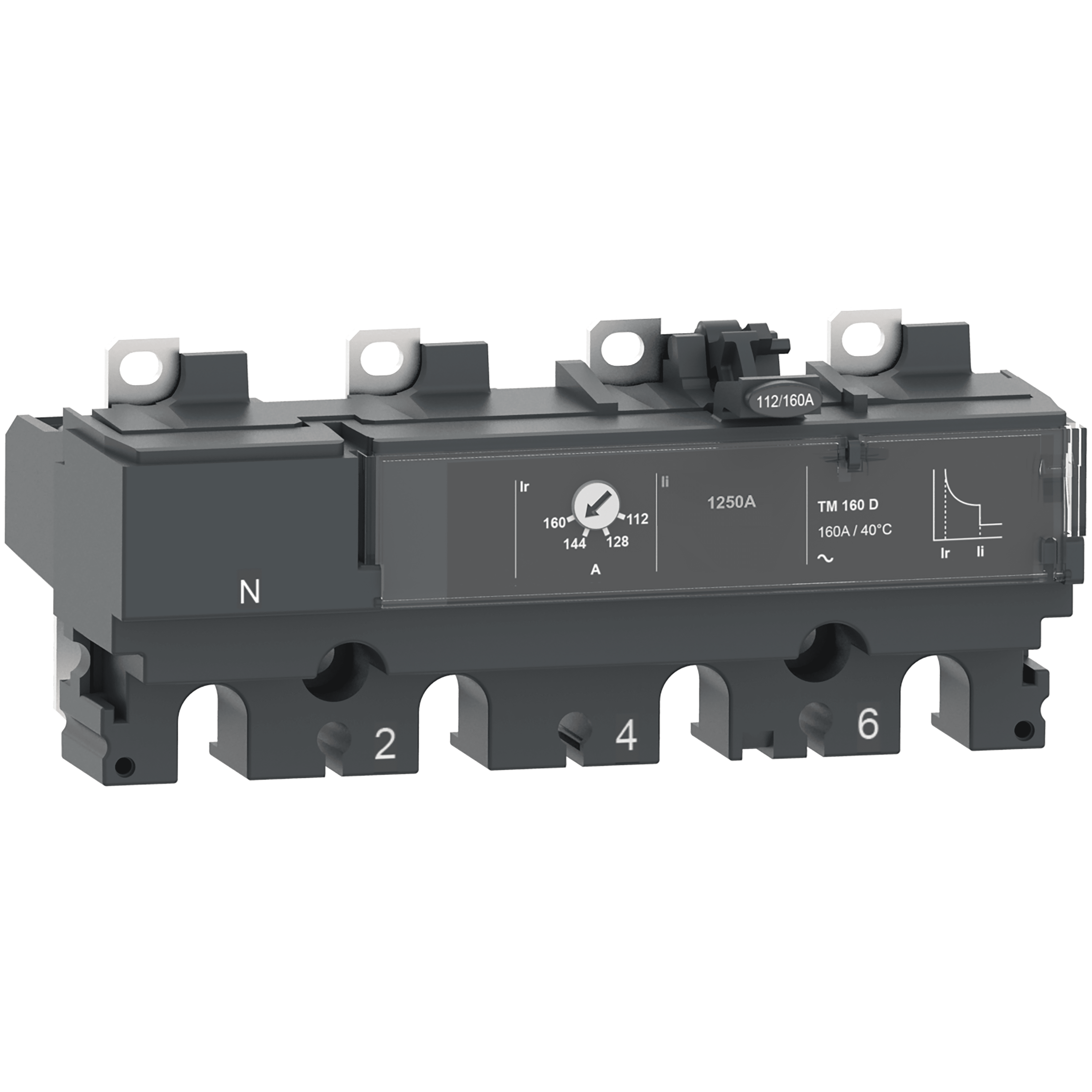 SCHNEIDER ELECTRIC - Sganciatore TM100D, ComPacT NSX100/160/250, 4 poli 3 D (neutro non protetto), protezioni magnetotermiche, valore nominale 100 A