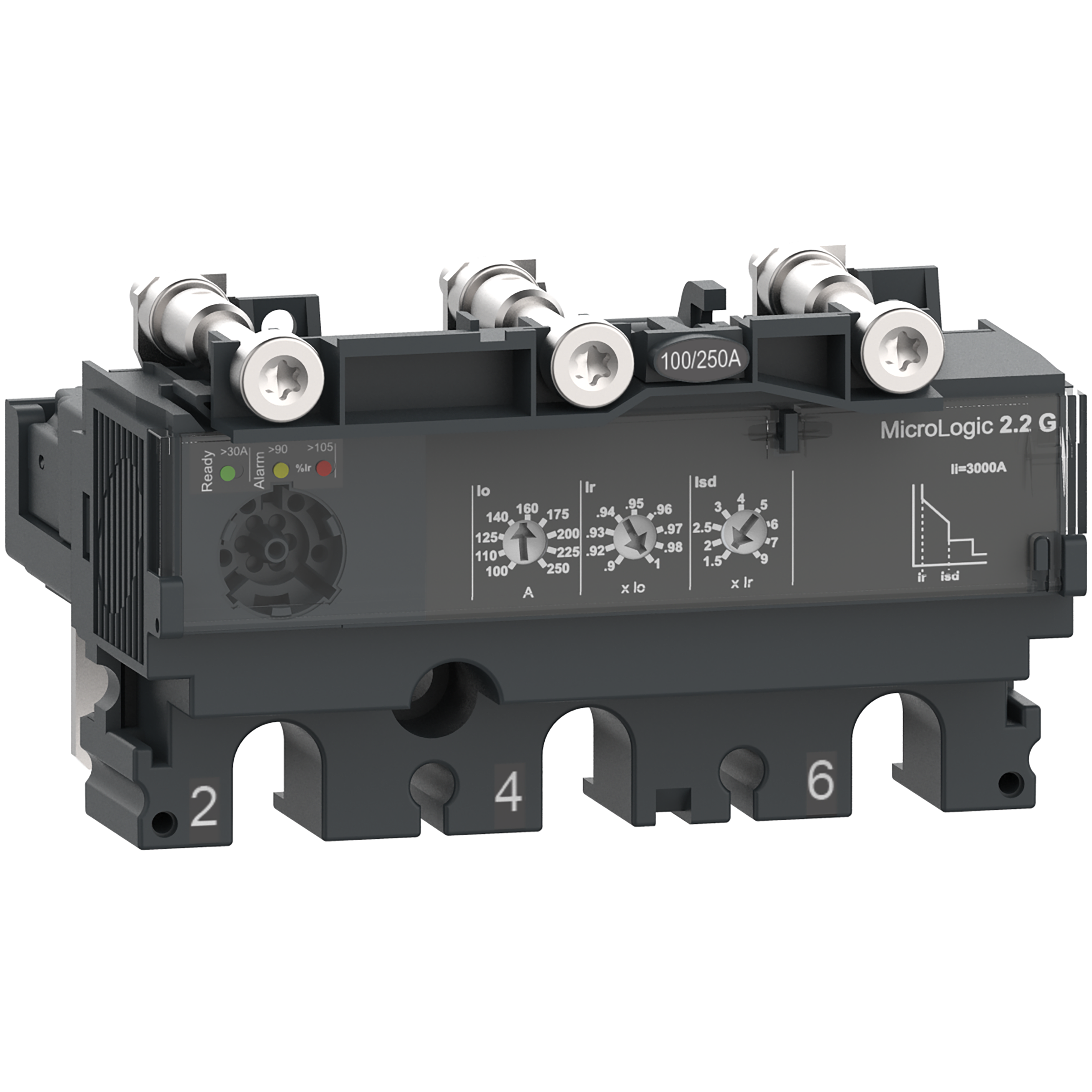 SCHNEIDER ELECTRIC - Sganciatore MicroLogic 2.2G, ComPacT NSX160/250, 3 poli, protezioni elettroniche di base, protezione del generatore, valore nominale 160A