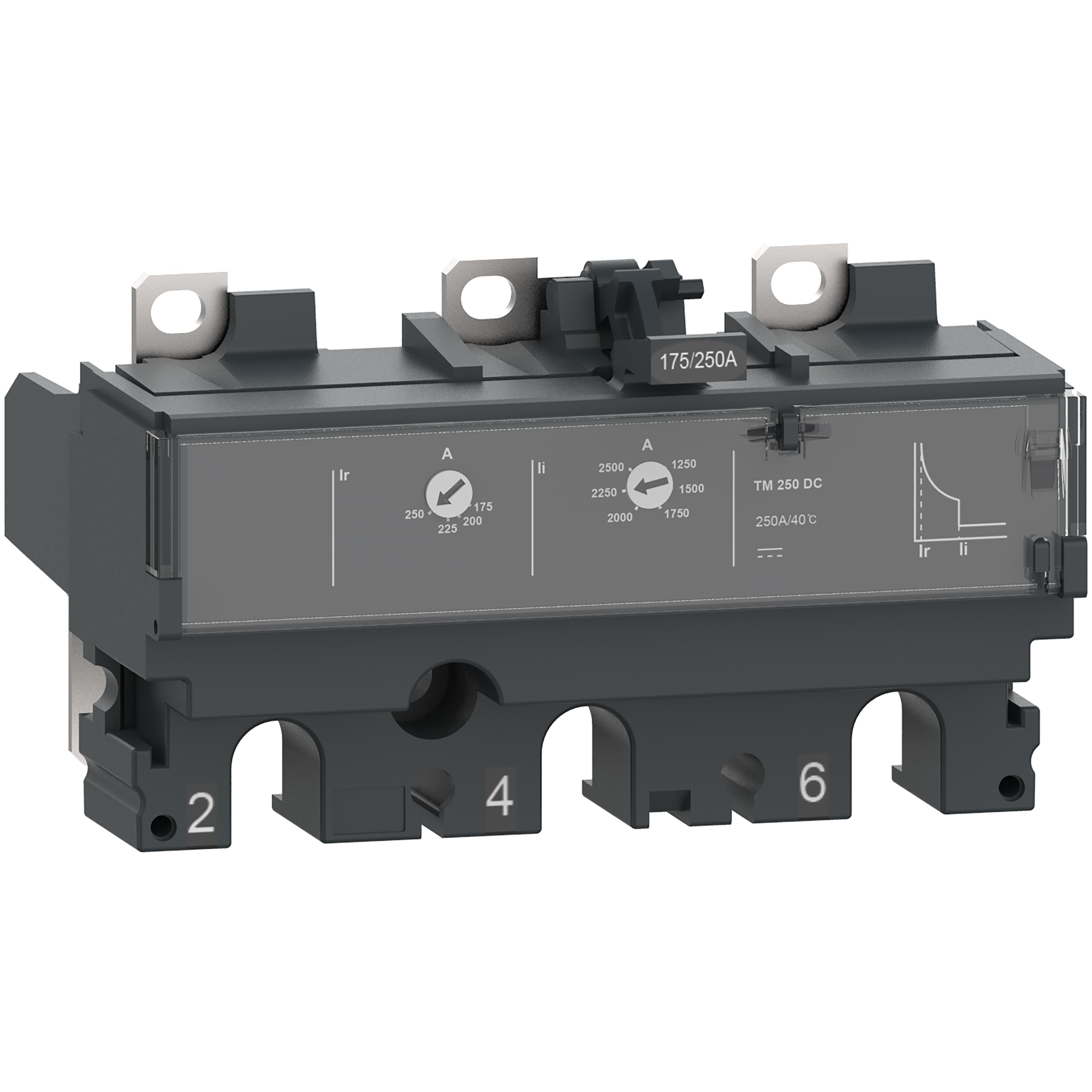 SCHNEIDER ELECTRIC - Sganciatore TM125DC, ComPacT NSX160 DC, 3 poli, protezioni magnetotermiche, valore nominale 125A