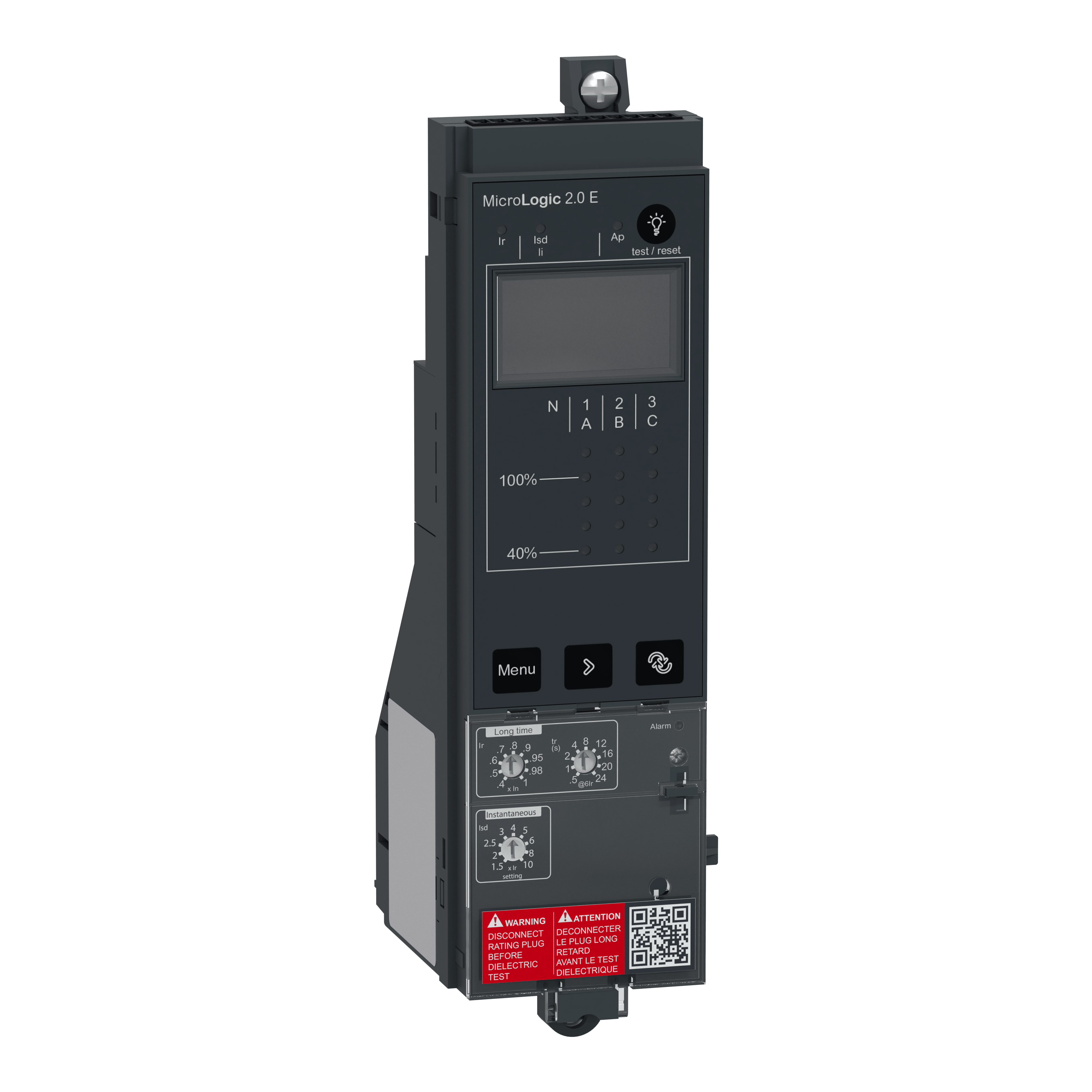SCHNEIDER ELECTRIC - sganciatore MicroLogic 2.0E, ComPacT da NS630b a NS1600 estraibile (parte fisso/mobile) e a funzionamento manuale, protezioni di base