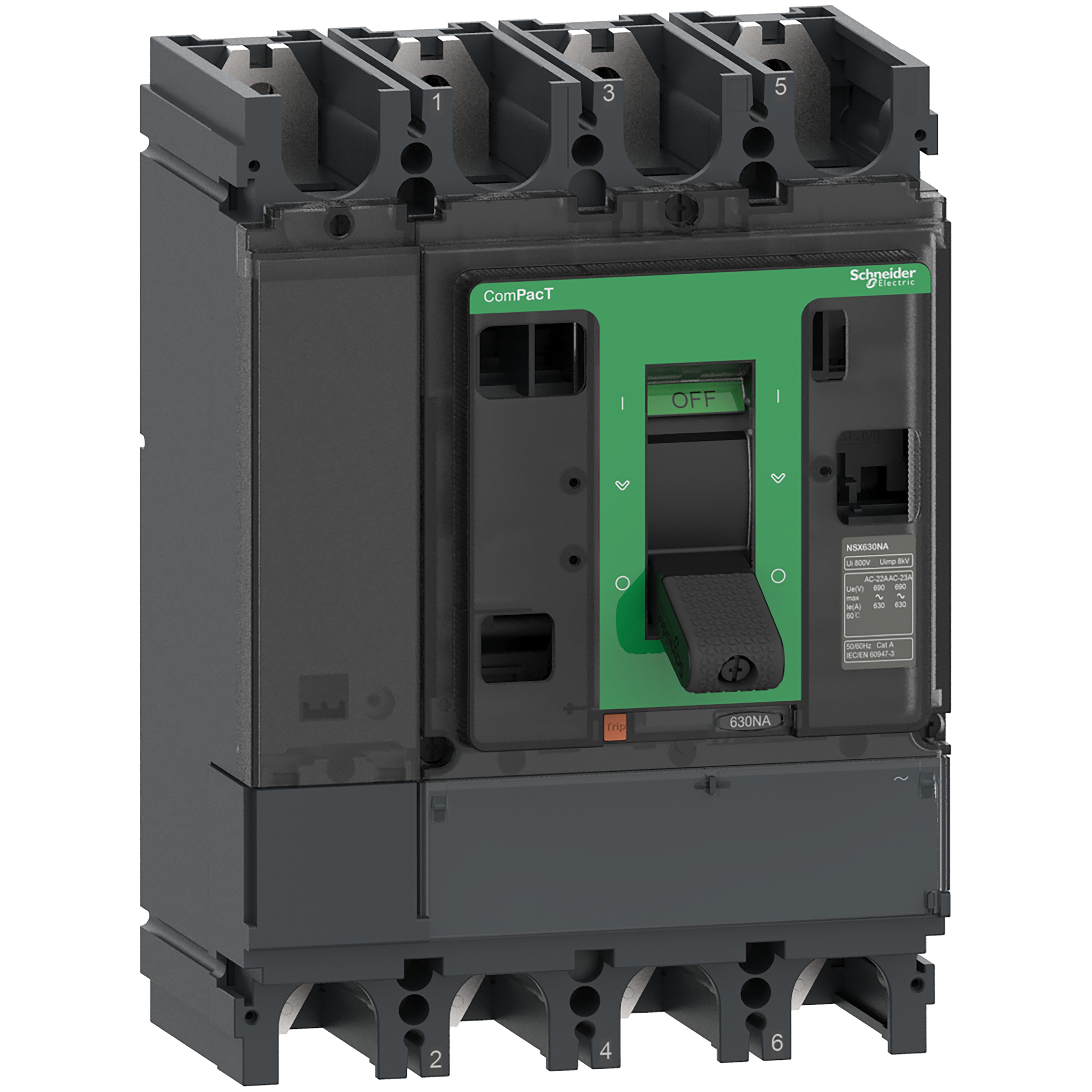 SCHNEIDER ELECTRIC - Sezionatore, ComPacT NSX400NA, 4 poli, corrente termica Ith 400A