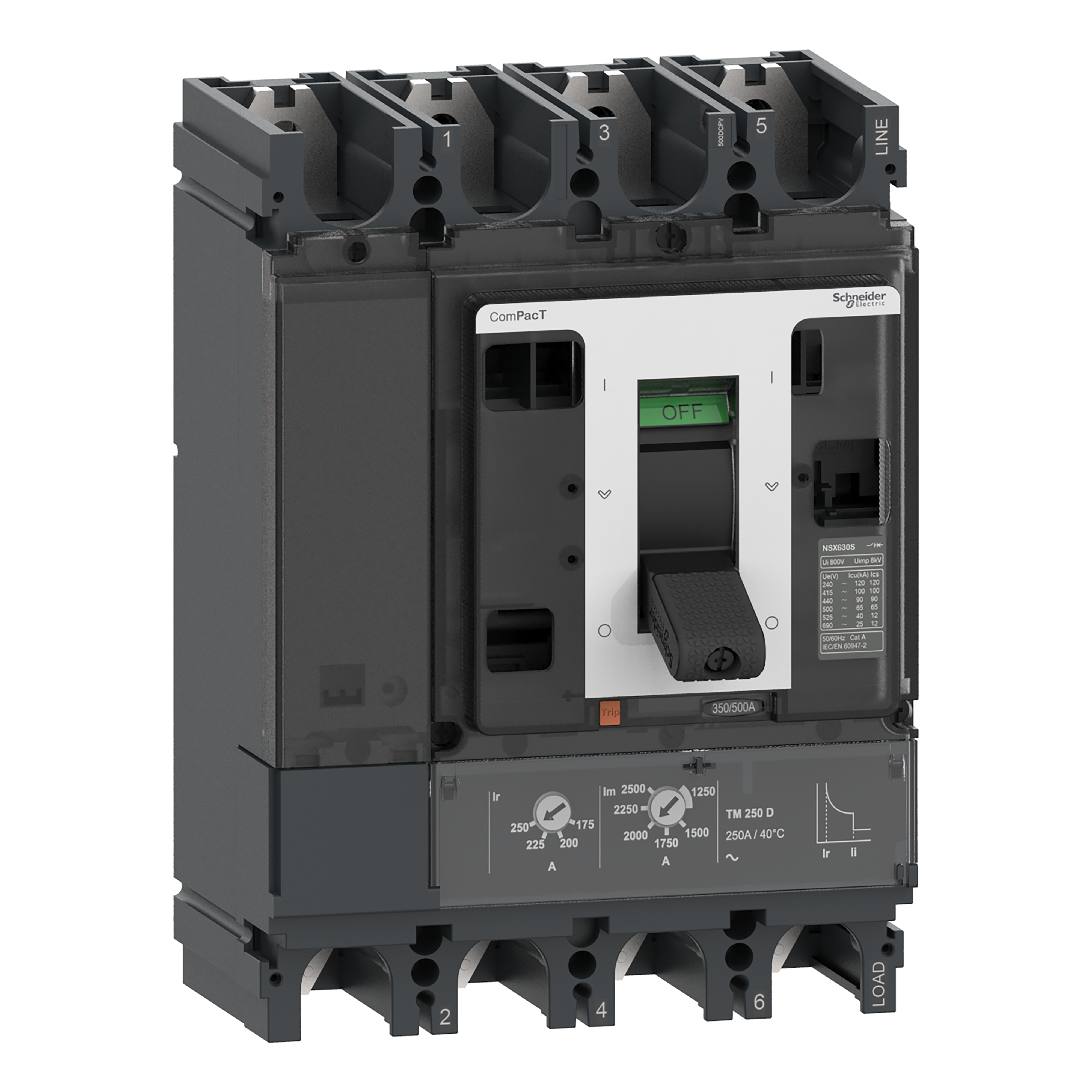 SCHNEIDER ELECTRIC - Interruttore, ComPacT NSX400 DC PV, 10kA/1000VDC, 4 poli, Sganciatore PV TM-DC 400A