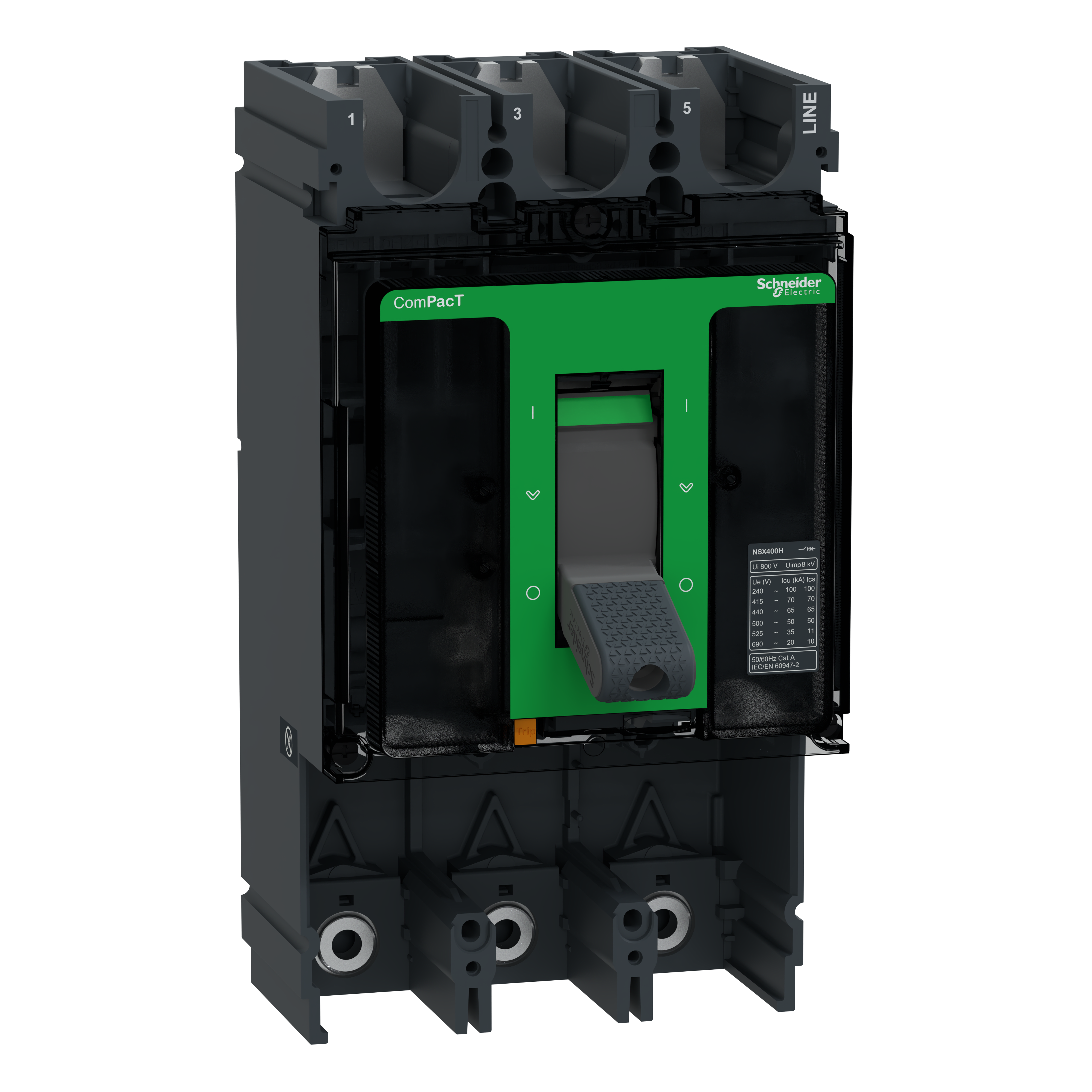 SCHNEIDER ELECTRIC - Base interruttore, ComPacT NSX400H, 70kA/415VAC, 3 poli, valore nominale telaio 400A, senza Sganciatore