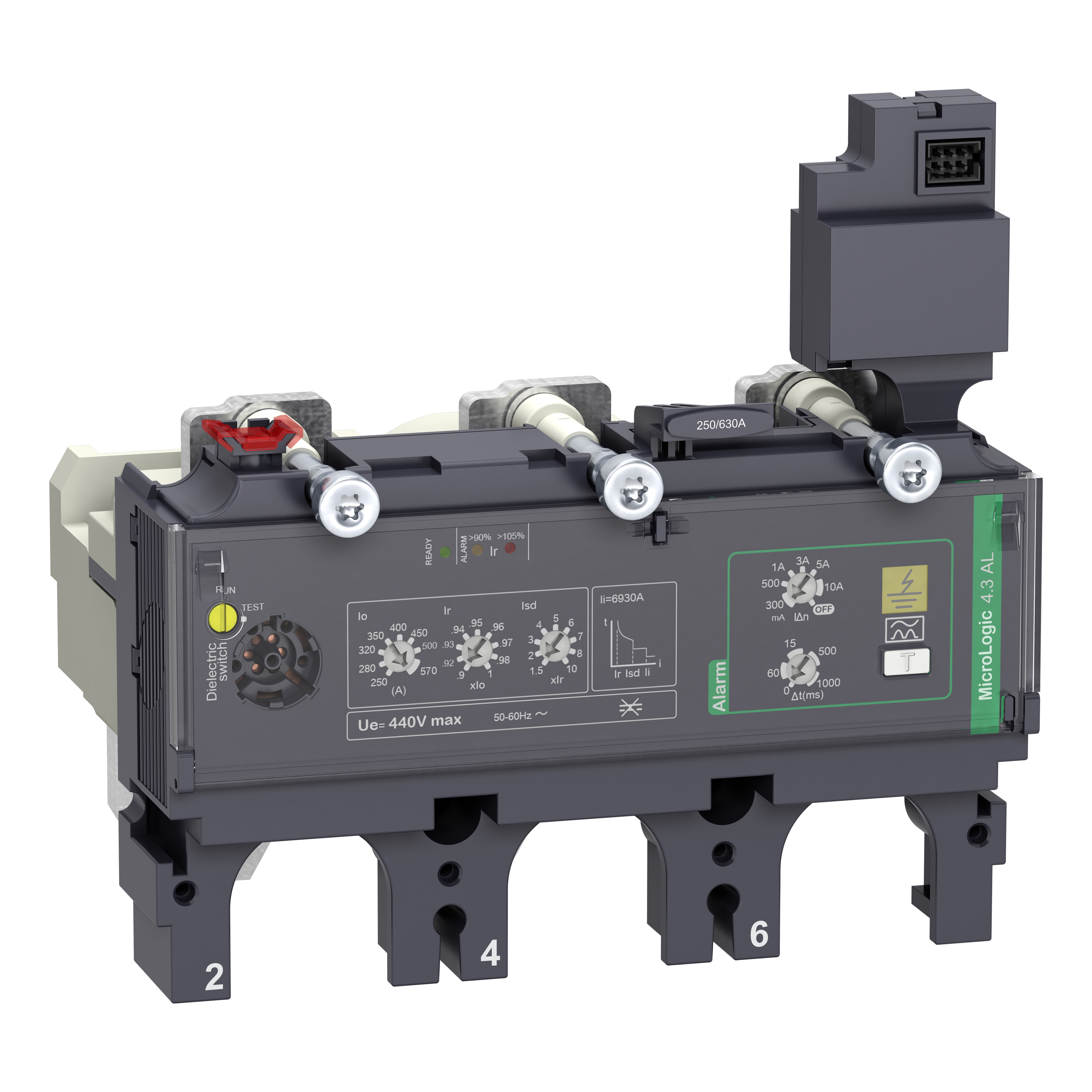 SCHNEIDER ELECTRIC - Sganciatore MicroLogic Vigi 4.3AL, ComPacT NSX 630, 3 poli, protezioni elettroniche di base, allarme differenziale, 570A