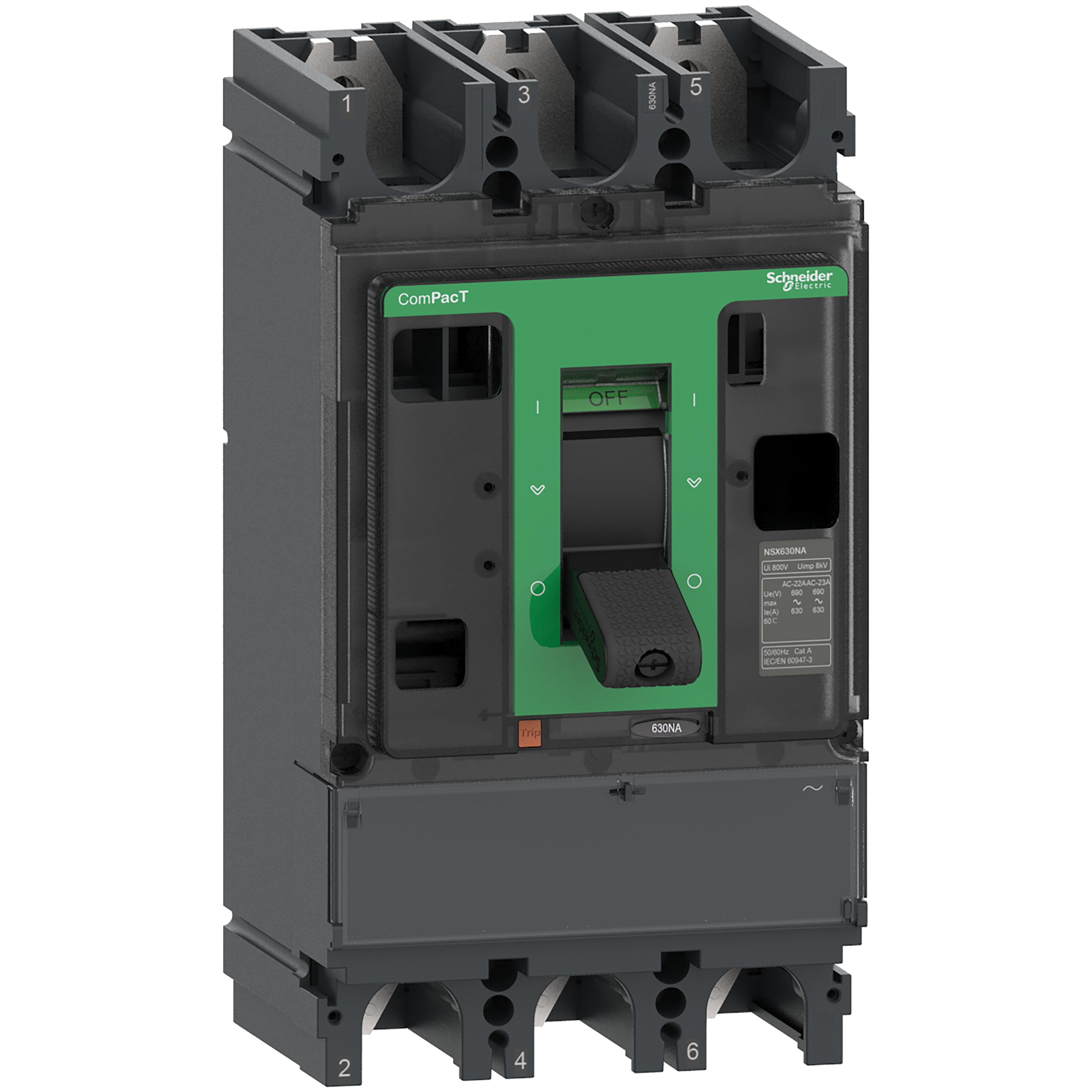 SCHNEIDER ELECTRIC - Sezionatore, ComPacT NSX630NA, 3 poli, corrente termica Ith 630A