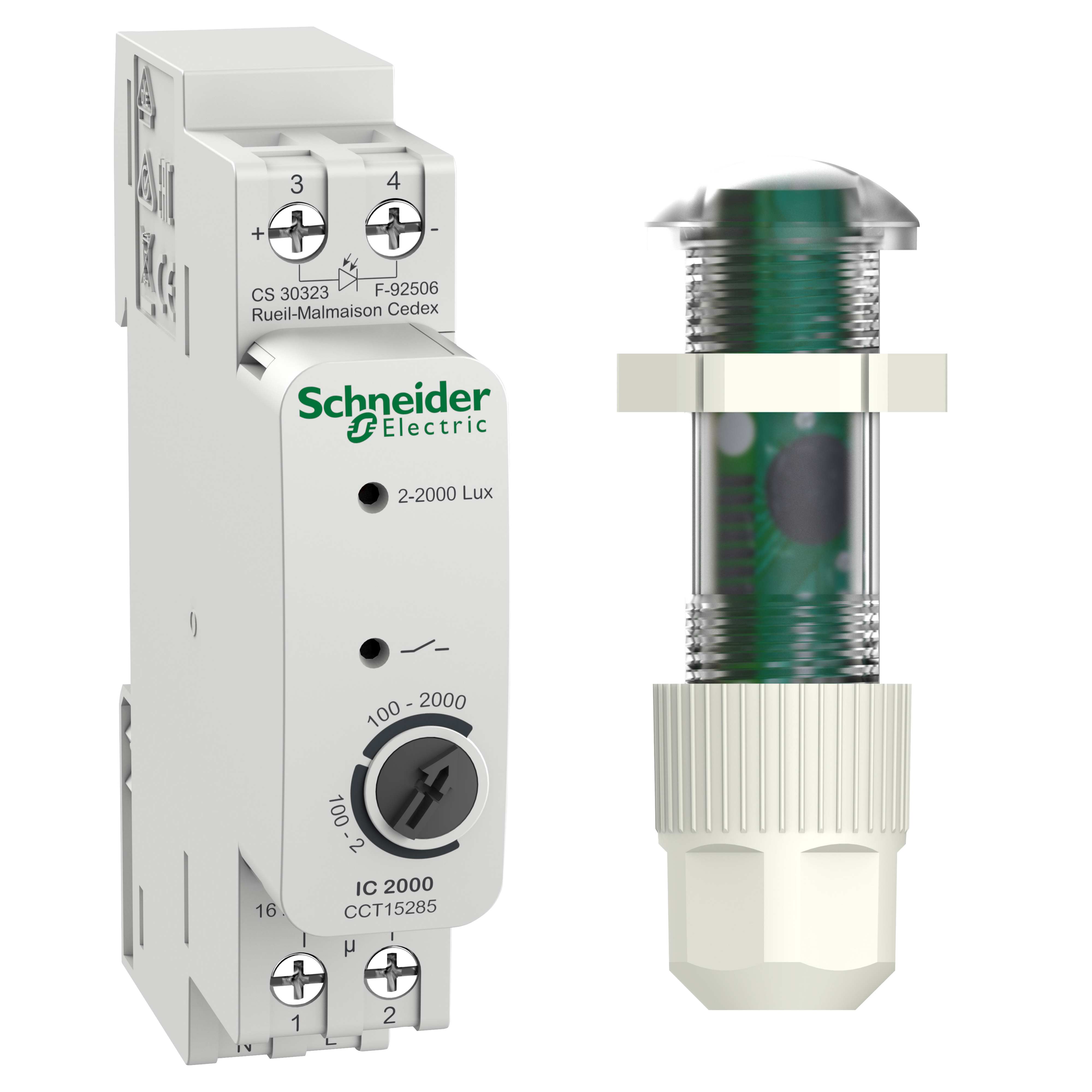 SCHNEIDER ELECTRIC - Interruttore crepuscolare Acti 9 IC2000 per interni (2 - 2000 lux)
