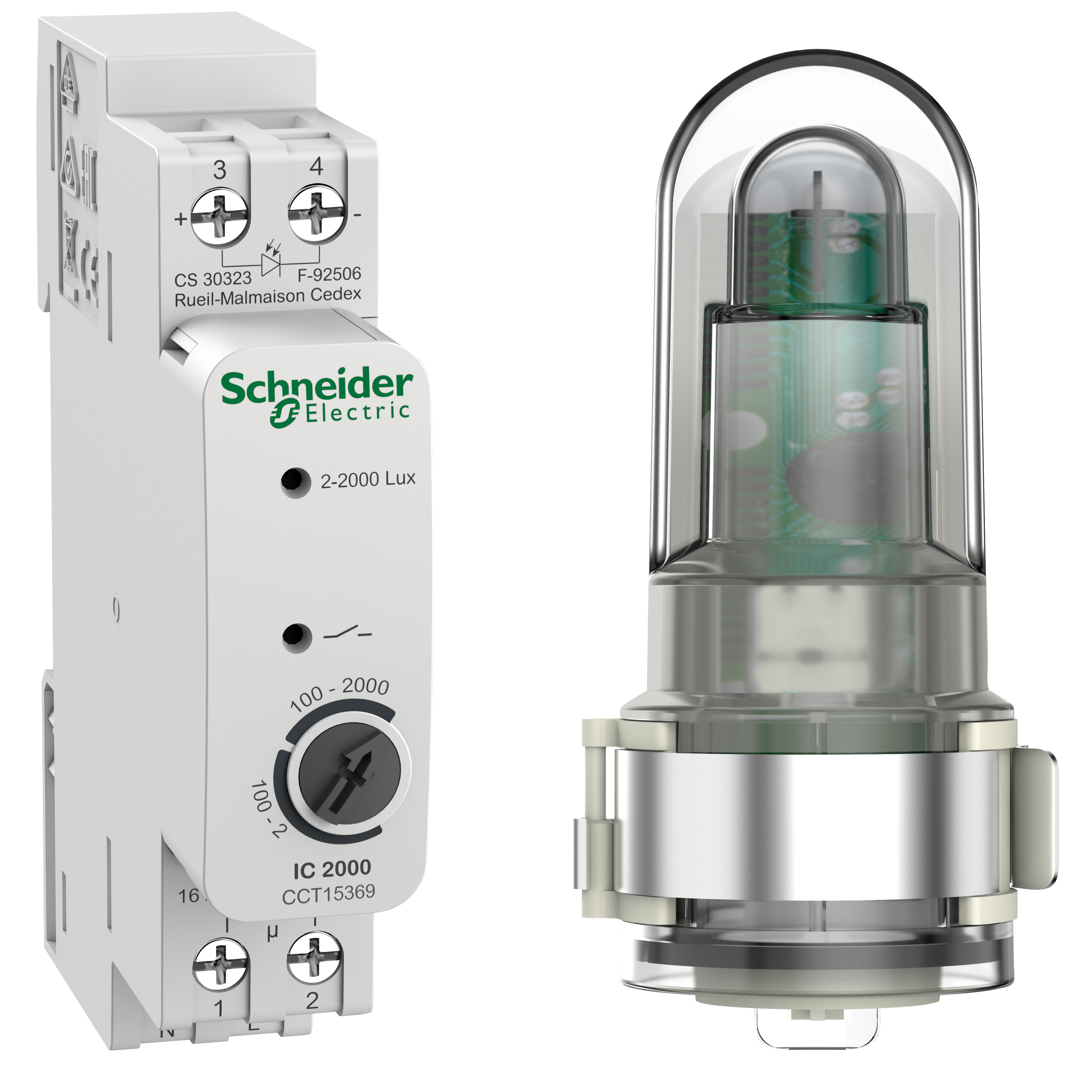 SCHNEIDER ELECTRIC - Interruttore crepuscolare Acti 9 IC2000 per esterni (2 - 2000 lux)