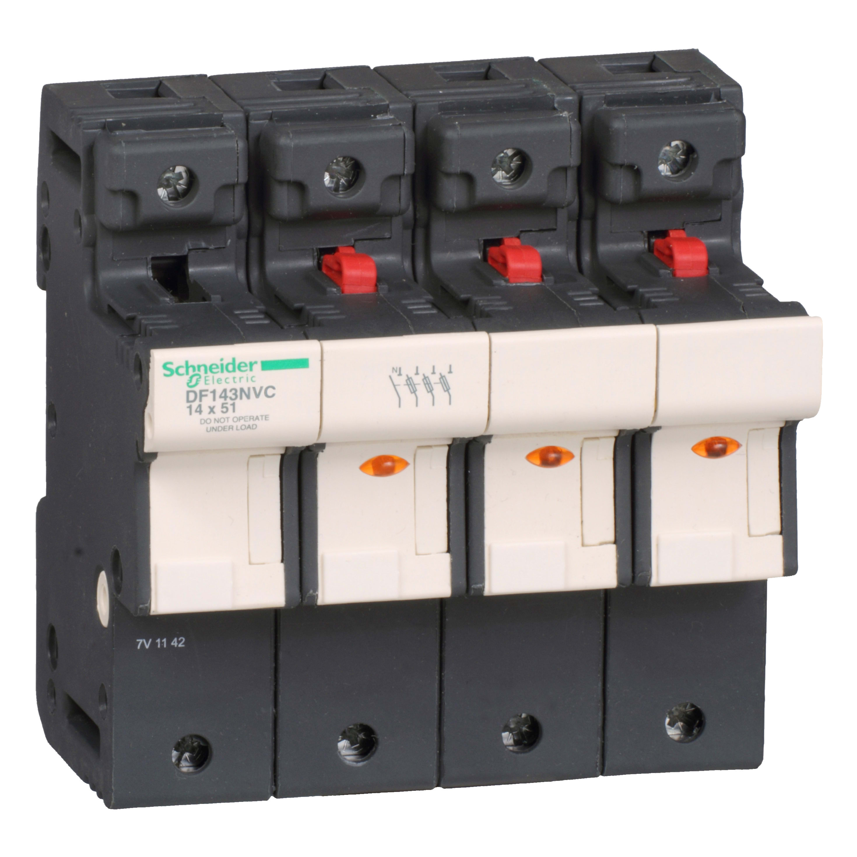 SCHNEIDER ELECTRIC - Portafusibile TeSys DF 50A - fusibile 14x51 3P+N con LED