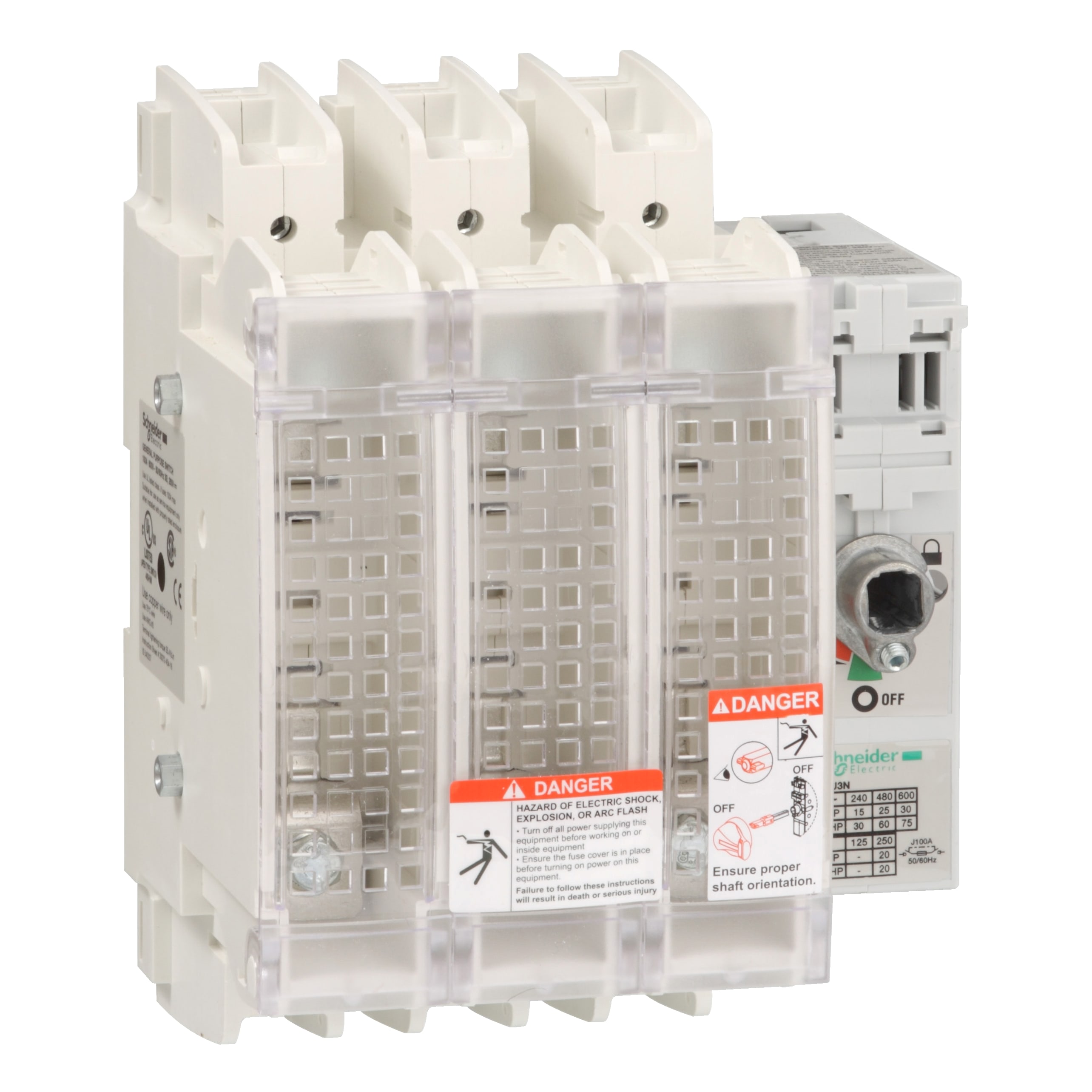 SCHNEIDER ELECTRIC - Interruttore Sezionatore con fusibile, TeSys, GS, 3P - UL 100 A - dimensione fusibile J