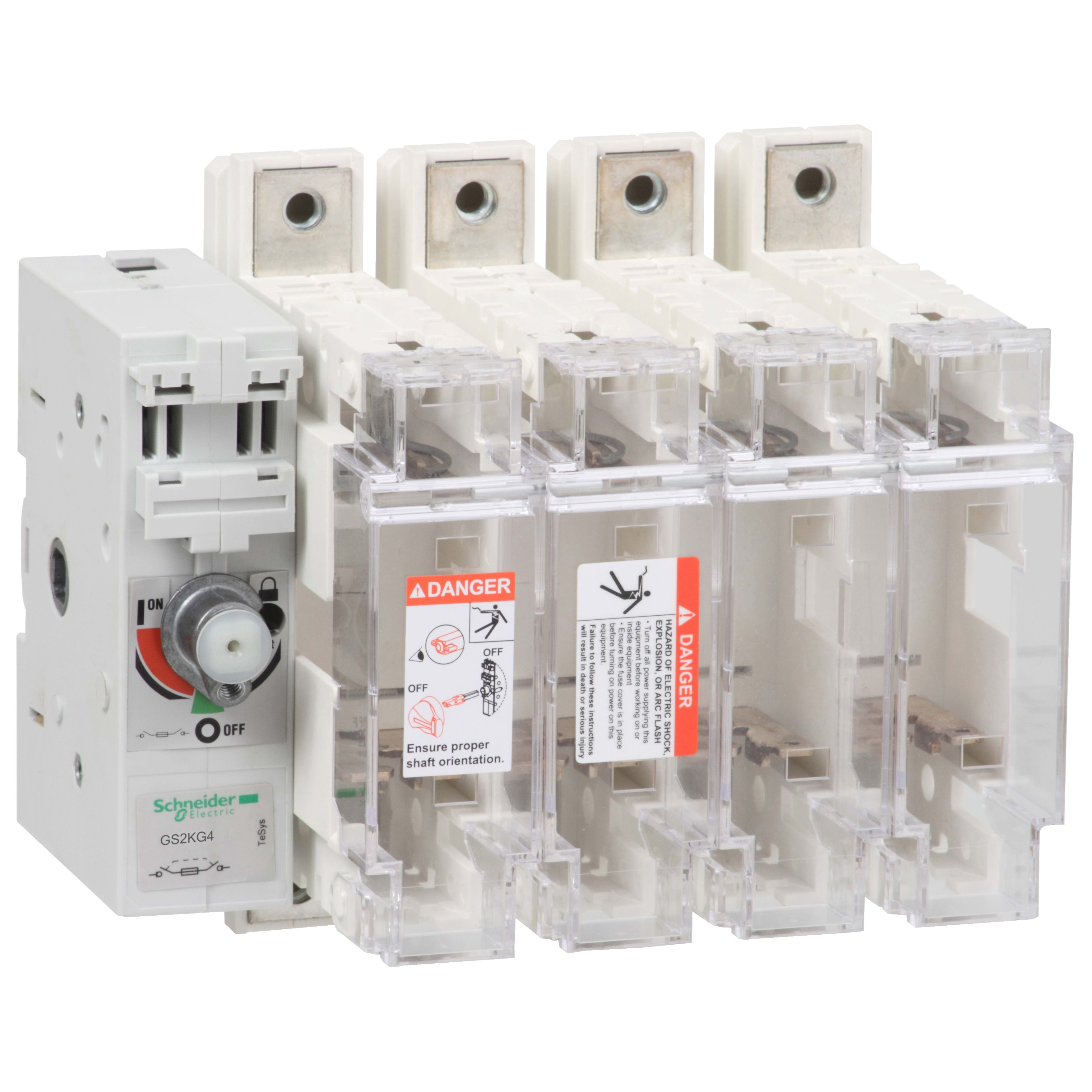 SCHNEIDER ELECTRIC - Interruttore Sezionatore con fusibile, TeSys, GS2K, 4 poli - 125A - DIN 22 x 58 mm
