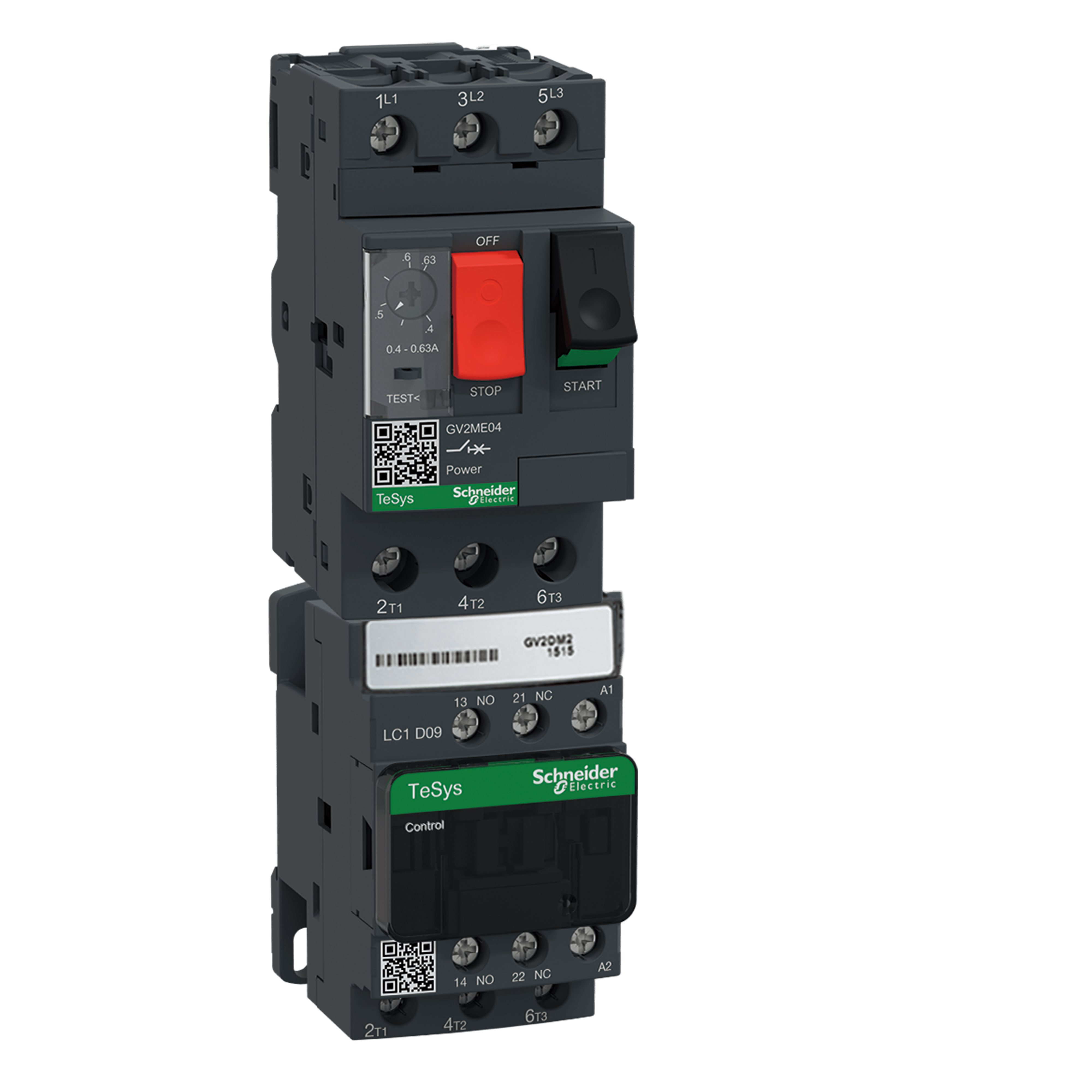 SCHNEIDER ELECTRIC - DOL combination starter, TeSys Deca, 6...10A, 24V DC coil