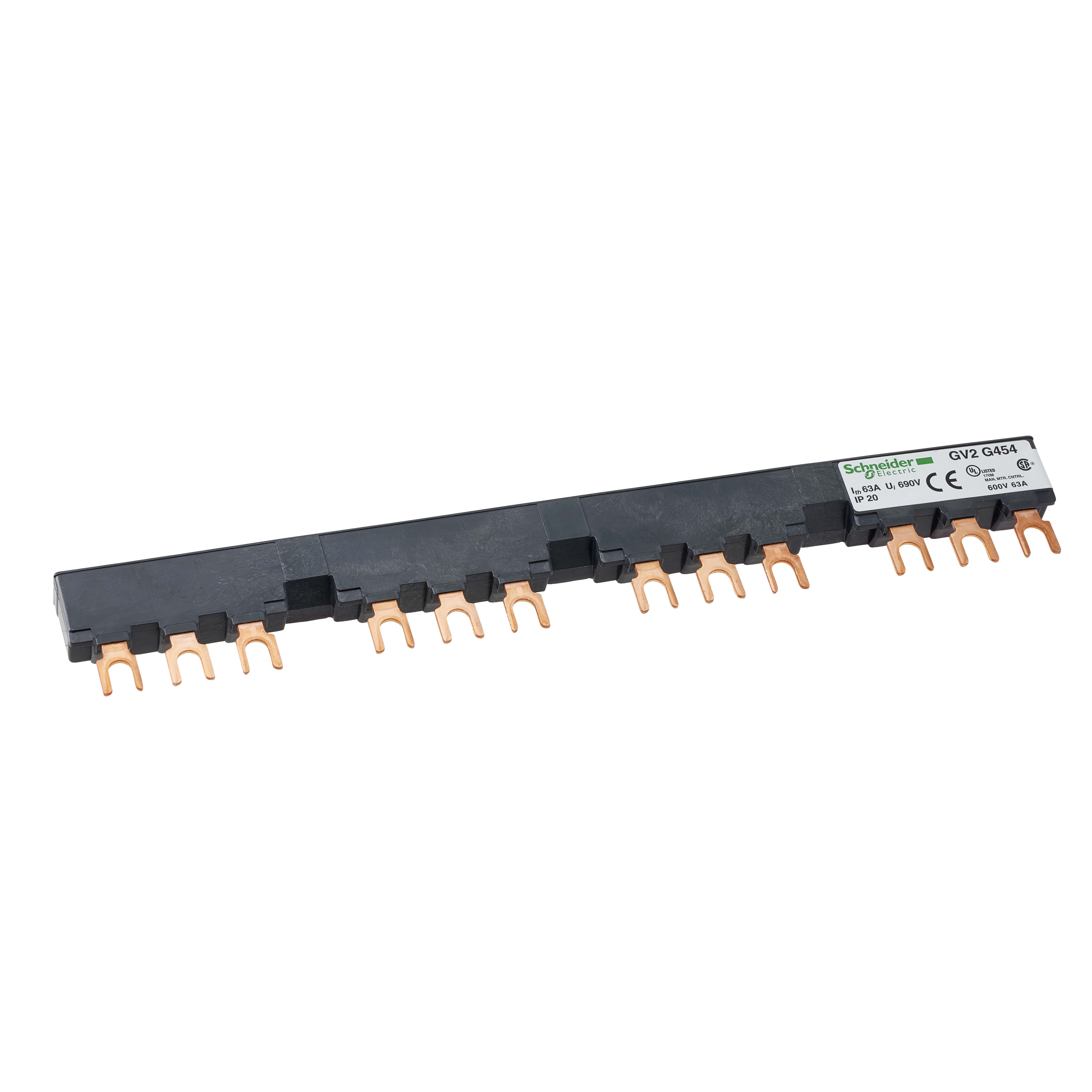 SCHNEIDER ELECTRIC - Sbarra a 3 poli - 63 A - 4 derivazioni - Passo 54 mm