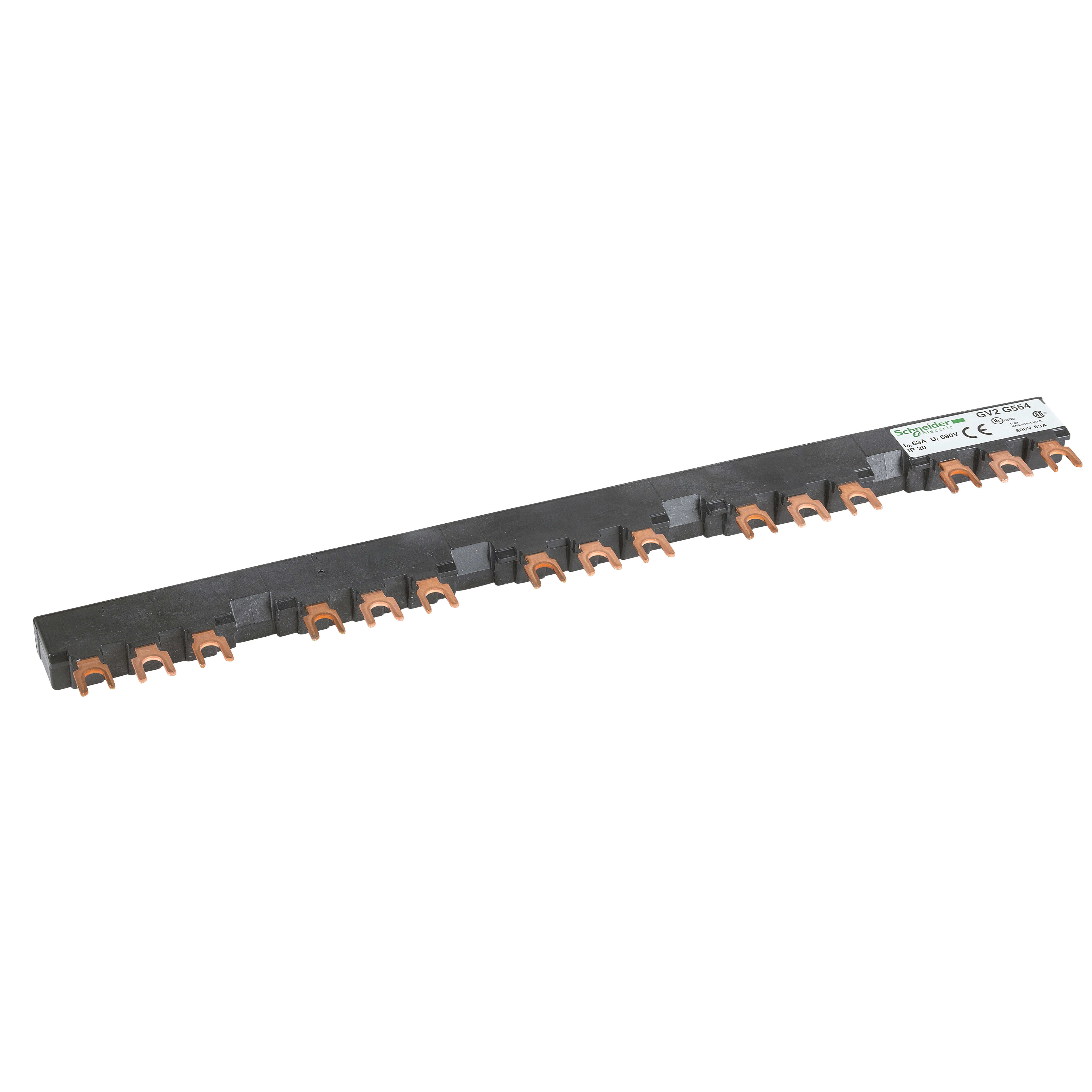 SCHNEIDER ELECTRIC - Sbarra a 3 poli - 63 A - 5 derivazioni - Passo 54 mm