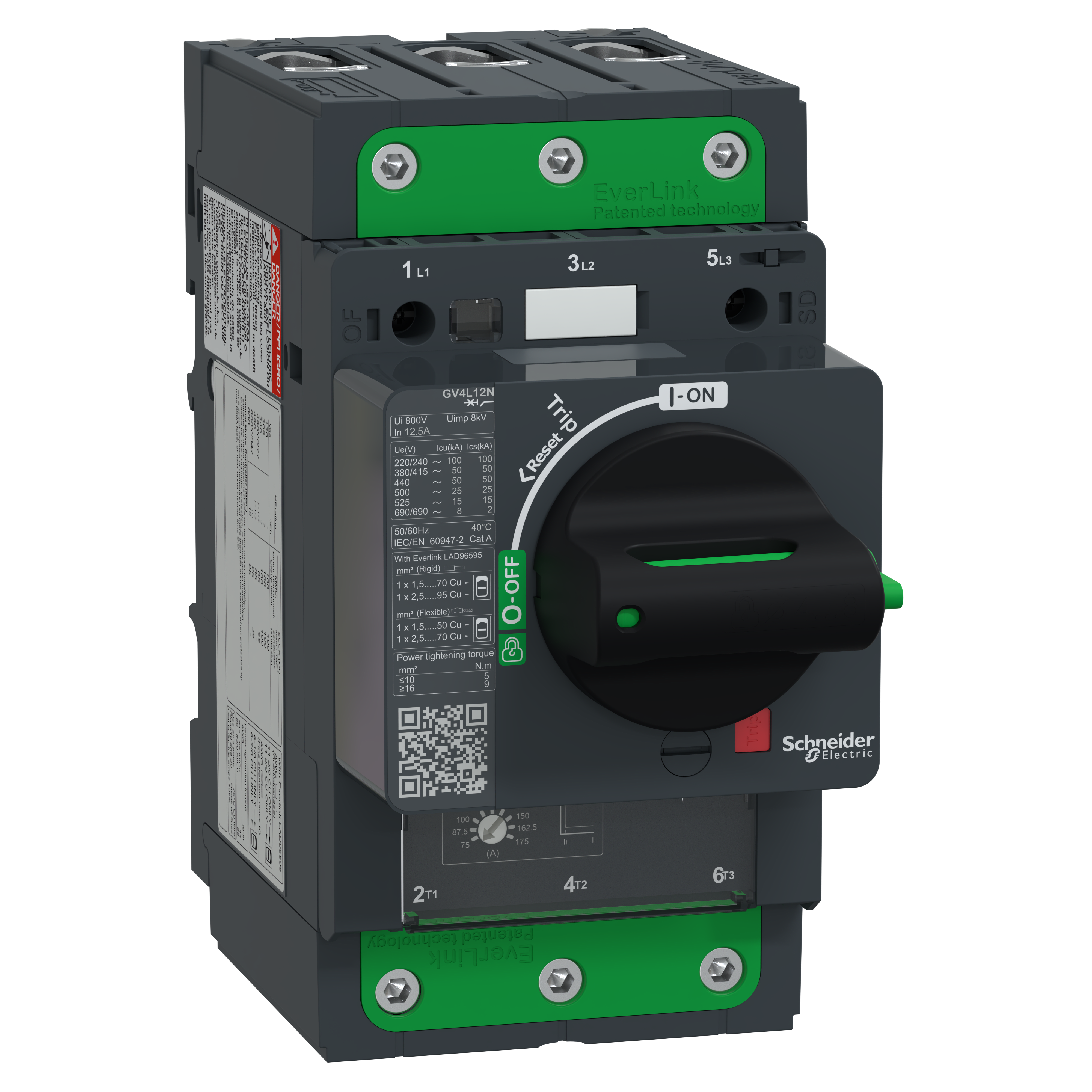 SCHNEIDER ELECTRIC - Interruttore salvamotore GV4L magnetico 12,5A 50kA Everlink