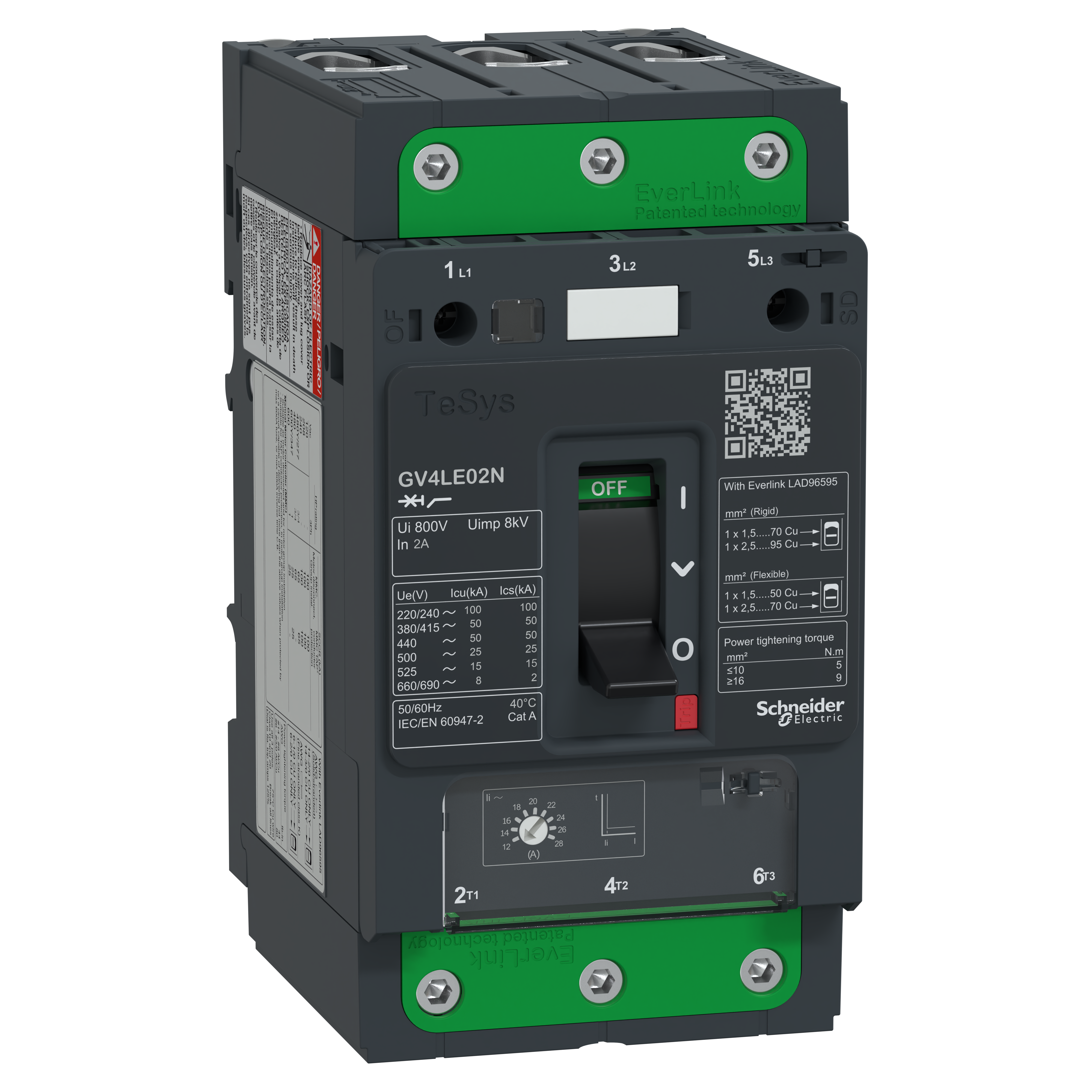 SCHNEIDER ELECTRIC - Interruttore salvamotore magnetico 2A 50kA Everlink