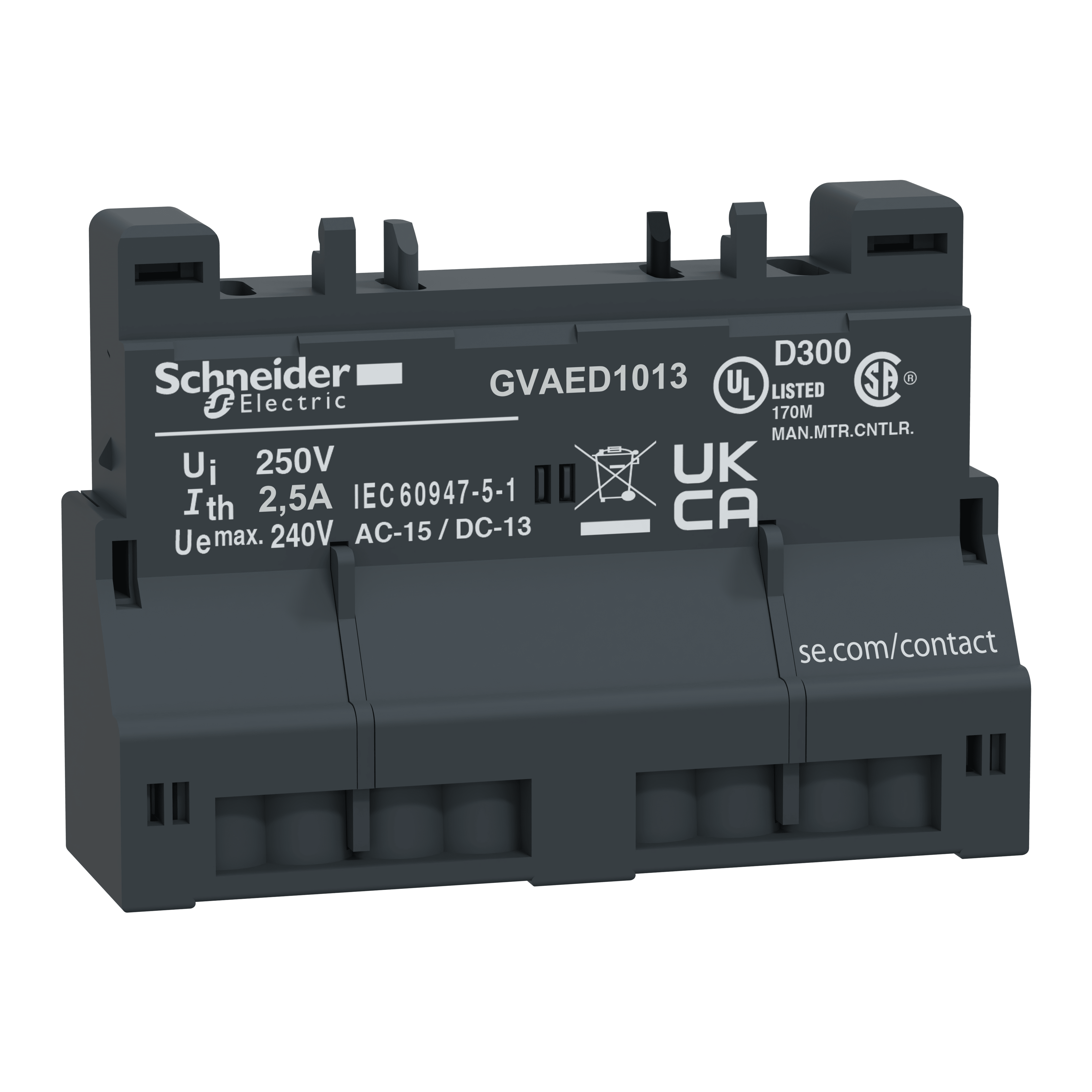 SCHNEIDER ELECTRIC - Contatti ausiliari, TeSys, GV3, 2NO