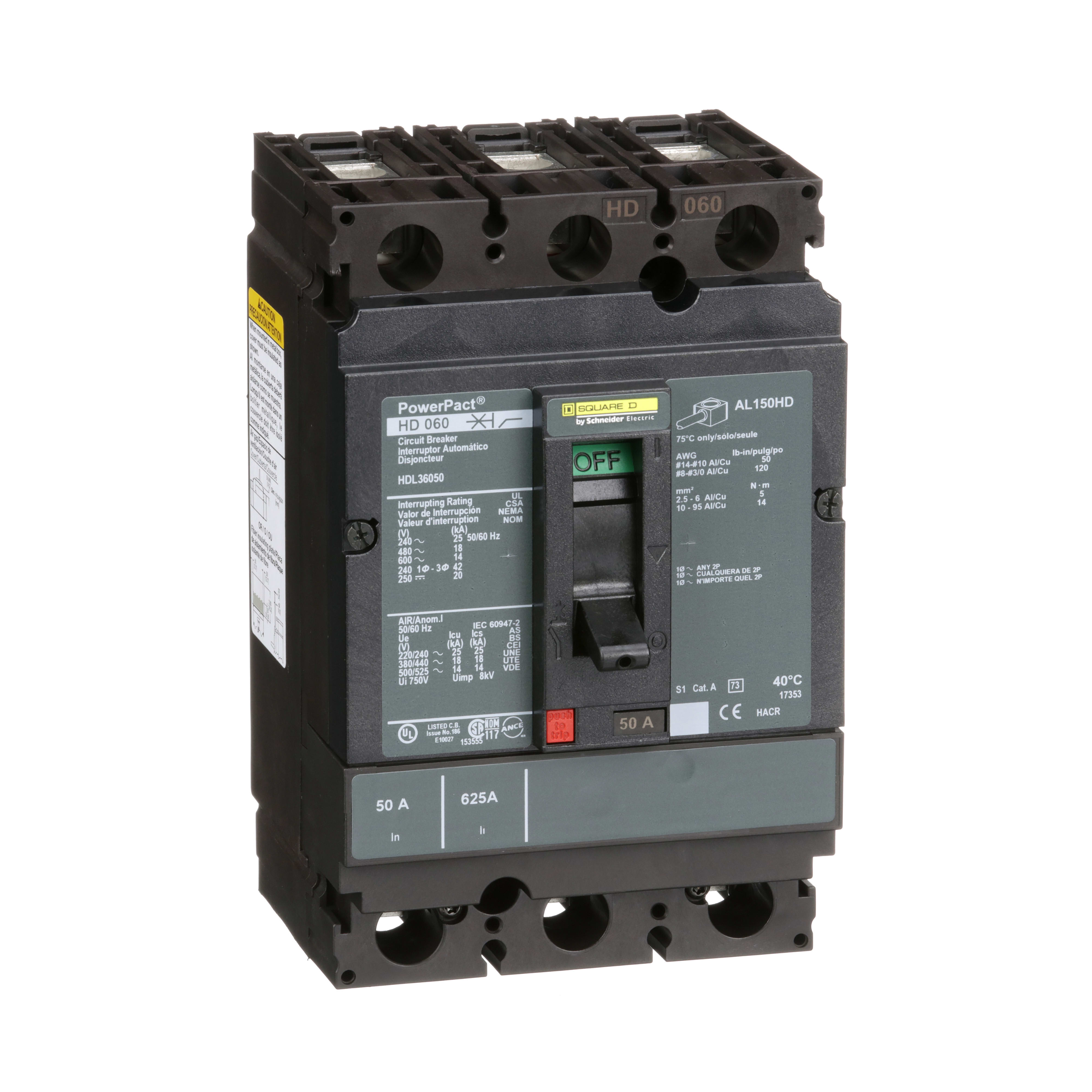 SCHNEIDER ELECTRIC - Interruttore scatolato 600 V 50 A