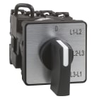SCHNEIDER ELECTRIC - Commutatore a camme, Harmony K, voltmetro, 3 tensioni tra fase, montaggio a vite, plastica, 4 posizioni con marcatura 45 gradi, 20 A,leva  nera